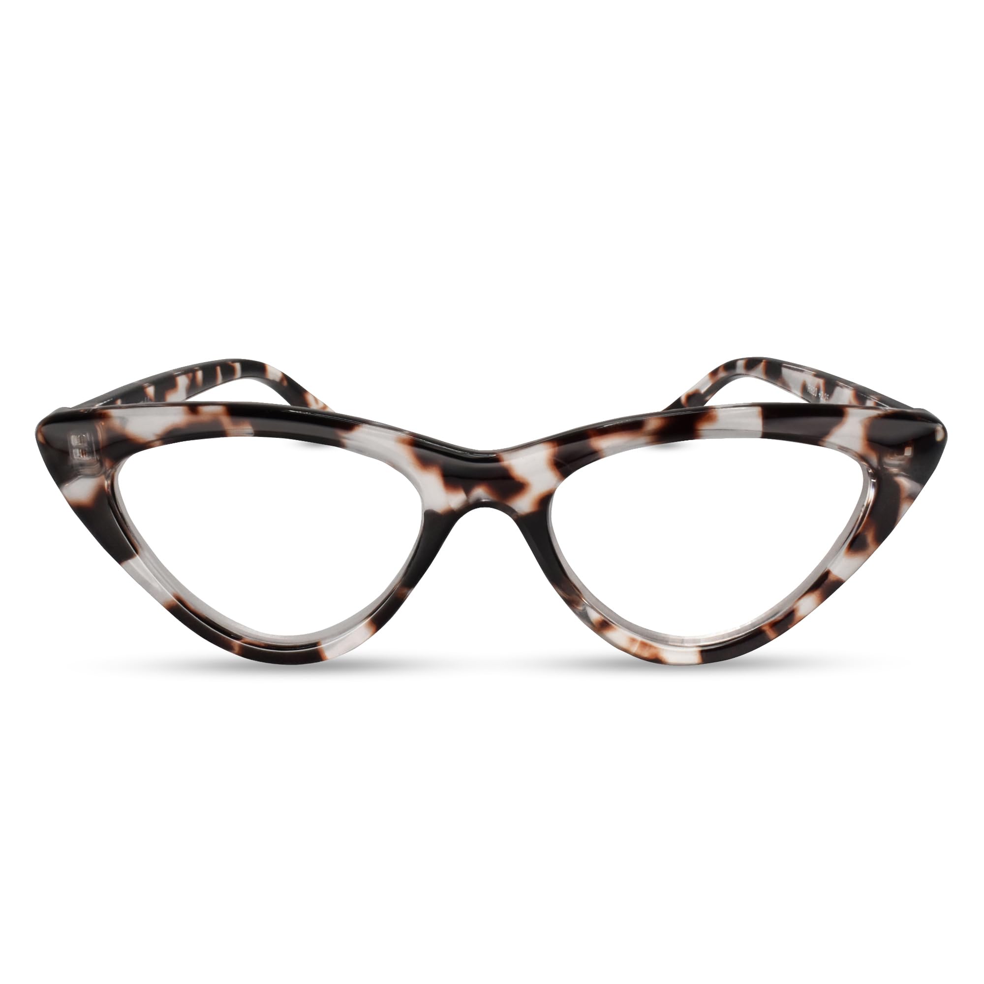 2SeeLife Premium Cat Eye TR-90 Reading Glasses for Women – Narrow–Medium Fit, Sturdy Frame, Spring Hinges, Stylish Readers, Clear Tortoise, +2.50