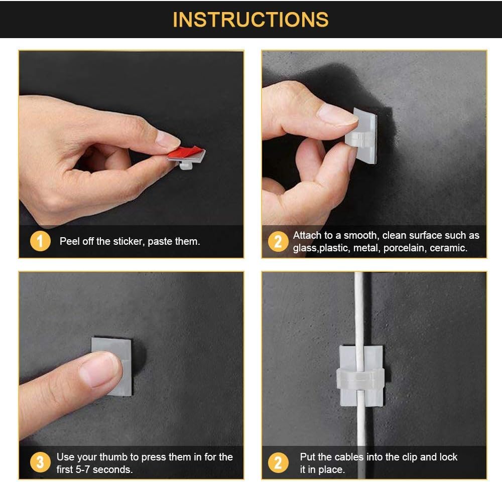 Cable Clips Self with Adhesive Cord Organizer, Wire Holder Clp