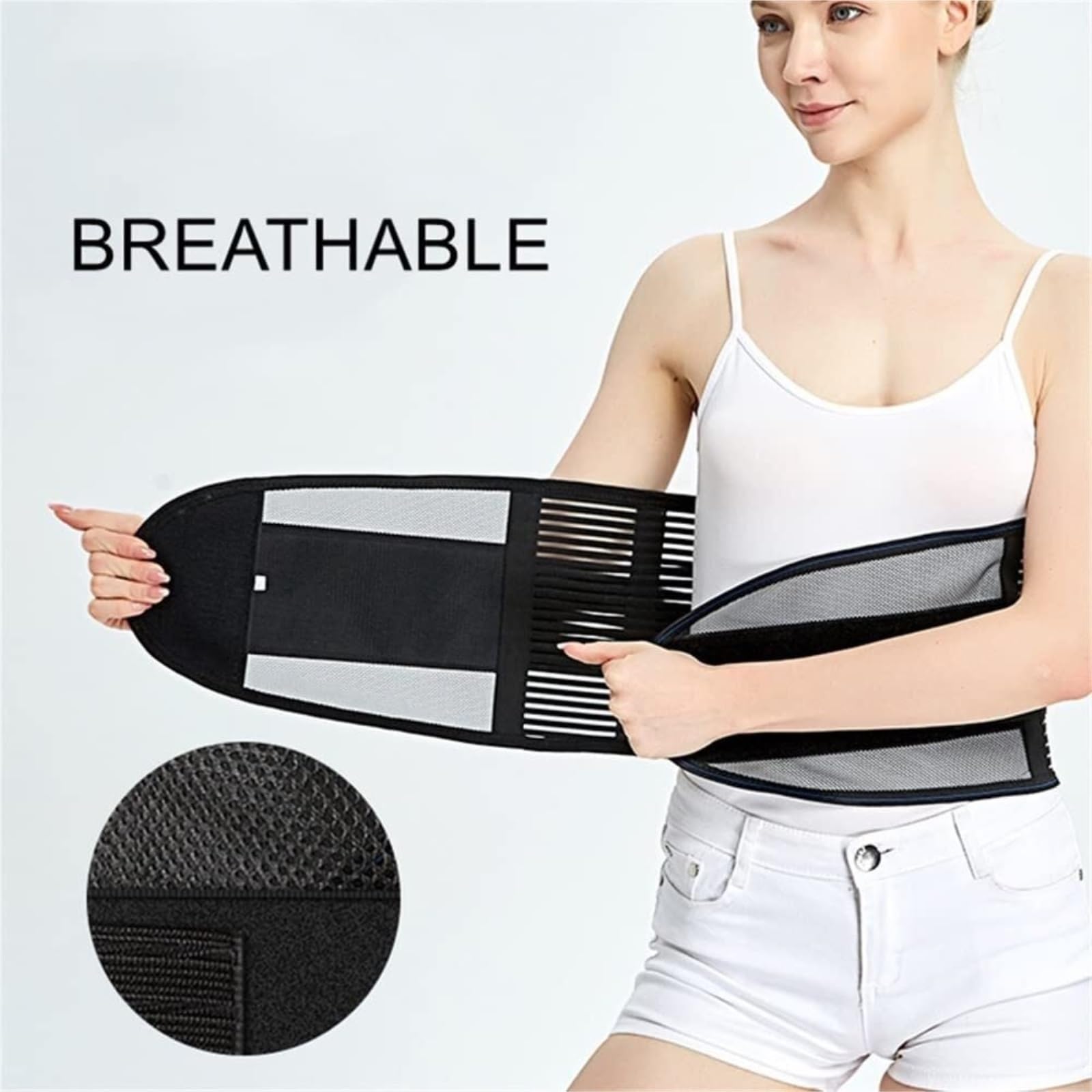 Faja Lumbar Faja Lumbar De Apoyo para La Espalda Baja, Faja Reductora De Cintura, Cinturón para Aliviar El Dolor Lumbar, Pesas para Gimnasio Cinturón Apoyo Lumbar(Large)