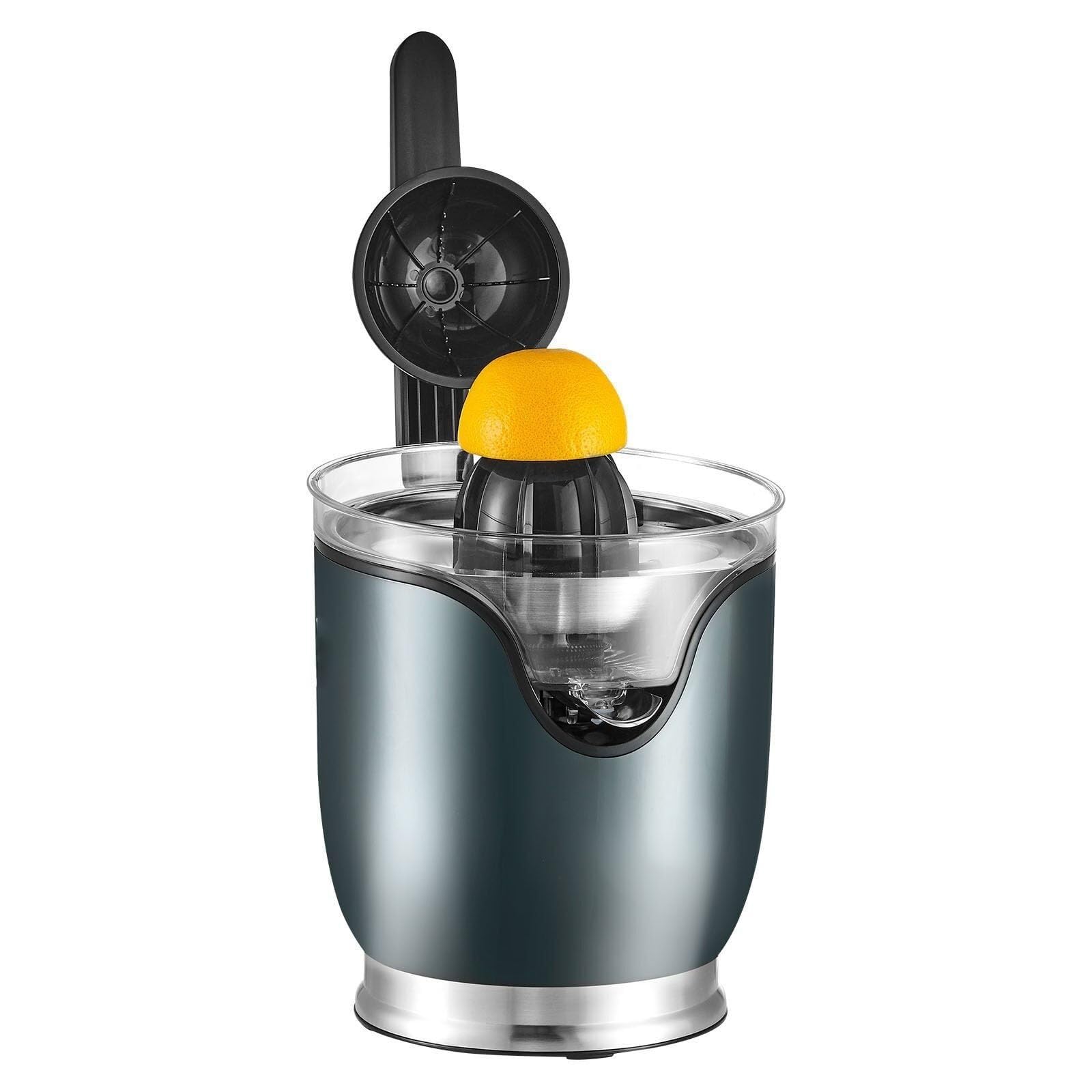 Exprimidor eléctrico de cítricos, exprimidor de zumo de naranja con conos de zumo de dos tamaños, máquina for hacer zumo de naranja de acero inoxidable de 150 W, for naranjas, pomelos, limones y otras