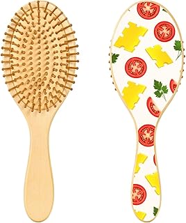 Tomato Cheese Parsleys White Detangler Hair Brush for Women Men Wet & Dry Tangle-Free Curly Hair Detangling Brush with Soft Bristles Scalp Brush for Boys Girls All Hair Types