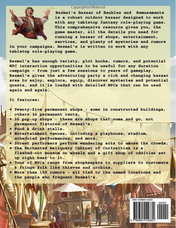 Bezmel's Bazaar of Baubles & Bemusements Deluxe Edition: A Comprehensive Drop-In Campaign Setting for any Fantasy Tabletop Role Playing Game (Game Master Campaign Settings) - Image 2