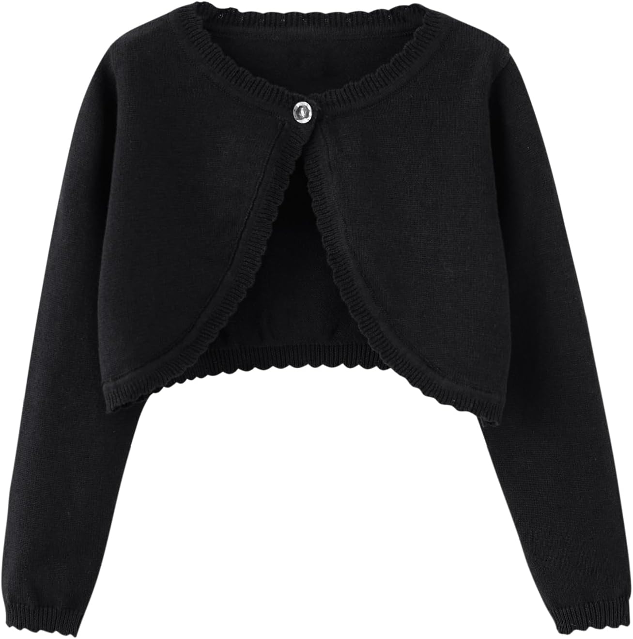 Miccina Girls Bolero Cardigan Sweater Toddler Kids Long Sleeve Button Knit Shrug Cropped Cover Up Jacket Tops