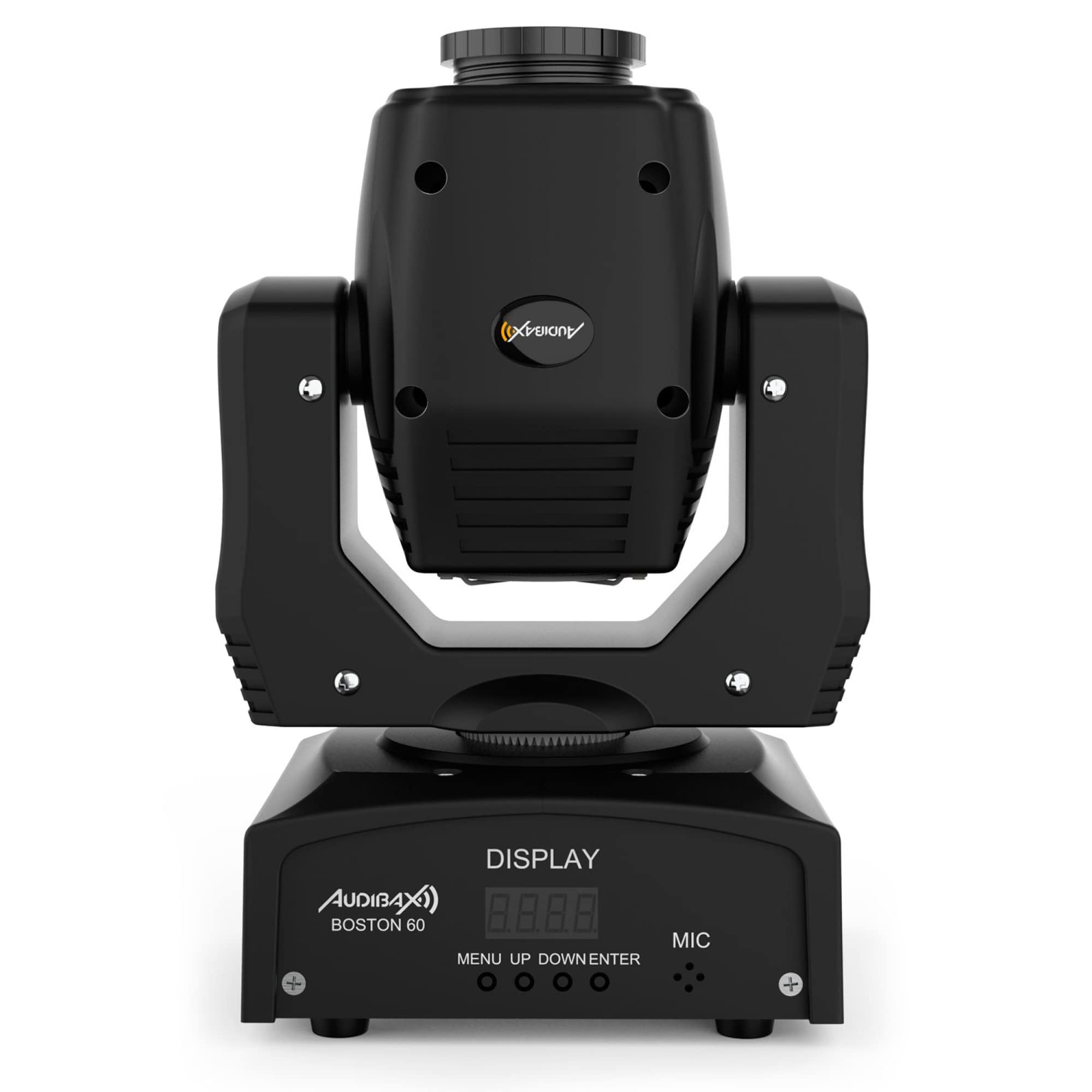 Audibax Boston 60 - Testa Mobile per Discoteca - Luci LED DJ - Messa a Fuoco Mobile Professionale - Dispone di 1 Luce da 60W - 1 Luce Spot Bianca e 7 Colori - Flash da Discoteca - Controllo Multiple