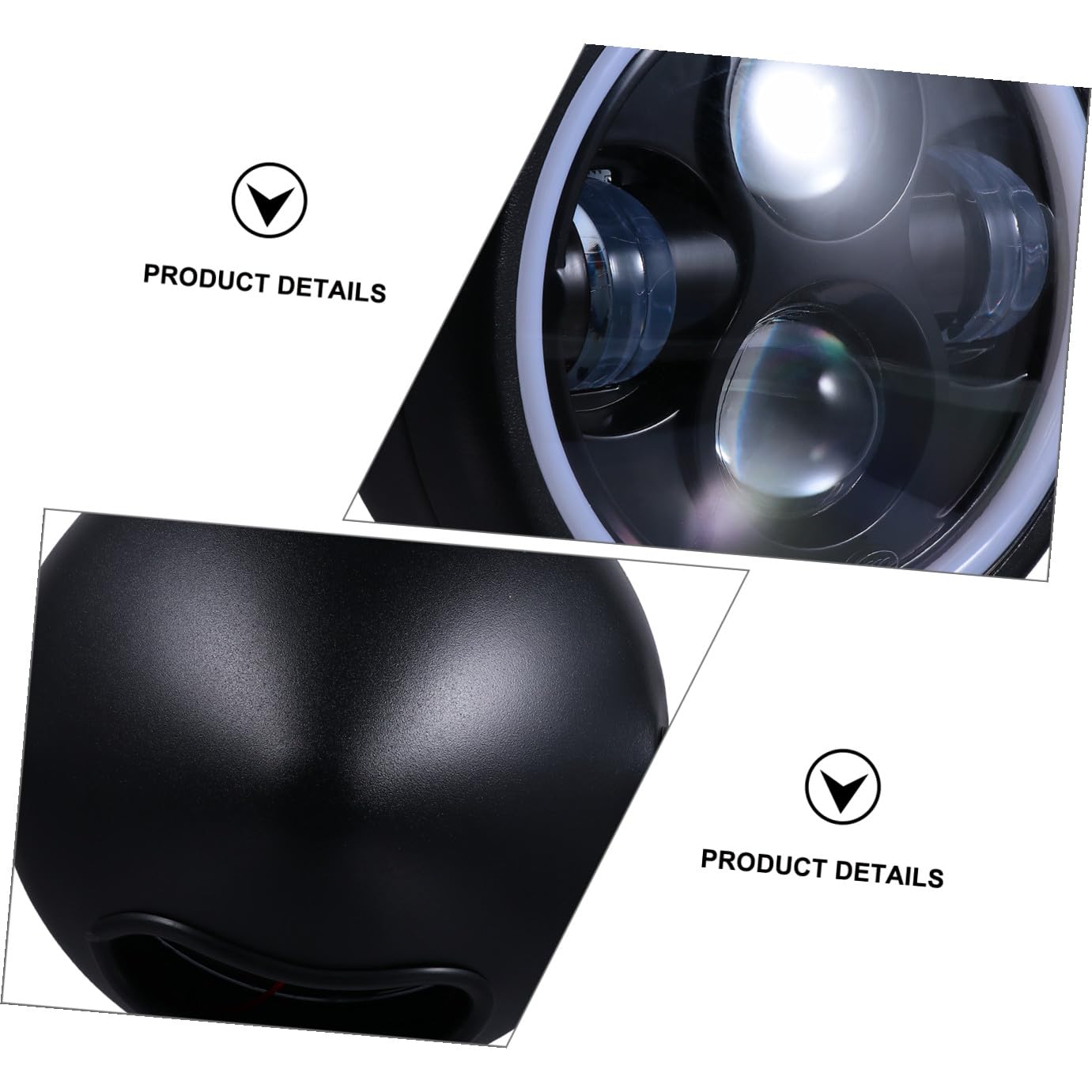 TOYANDONA Faro per Motocicletta LED Retro 35w 12v Nero in Vetro | Acciaio Inossidabile, per Pioggia e Nebbia, Guida Notturna e Uso in Condizioni Severe