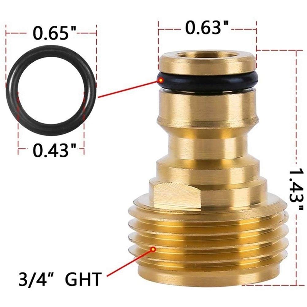 Tubo for innaffiare connettore rapido 3/4 di Pollice GHT Easy Connect Raccordo Maschio Solo (3/4 di Pollice 8PCS)