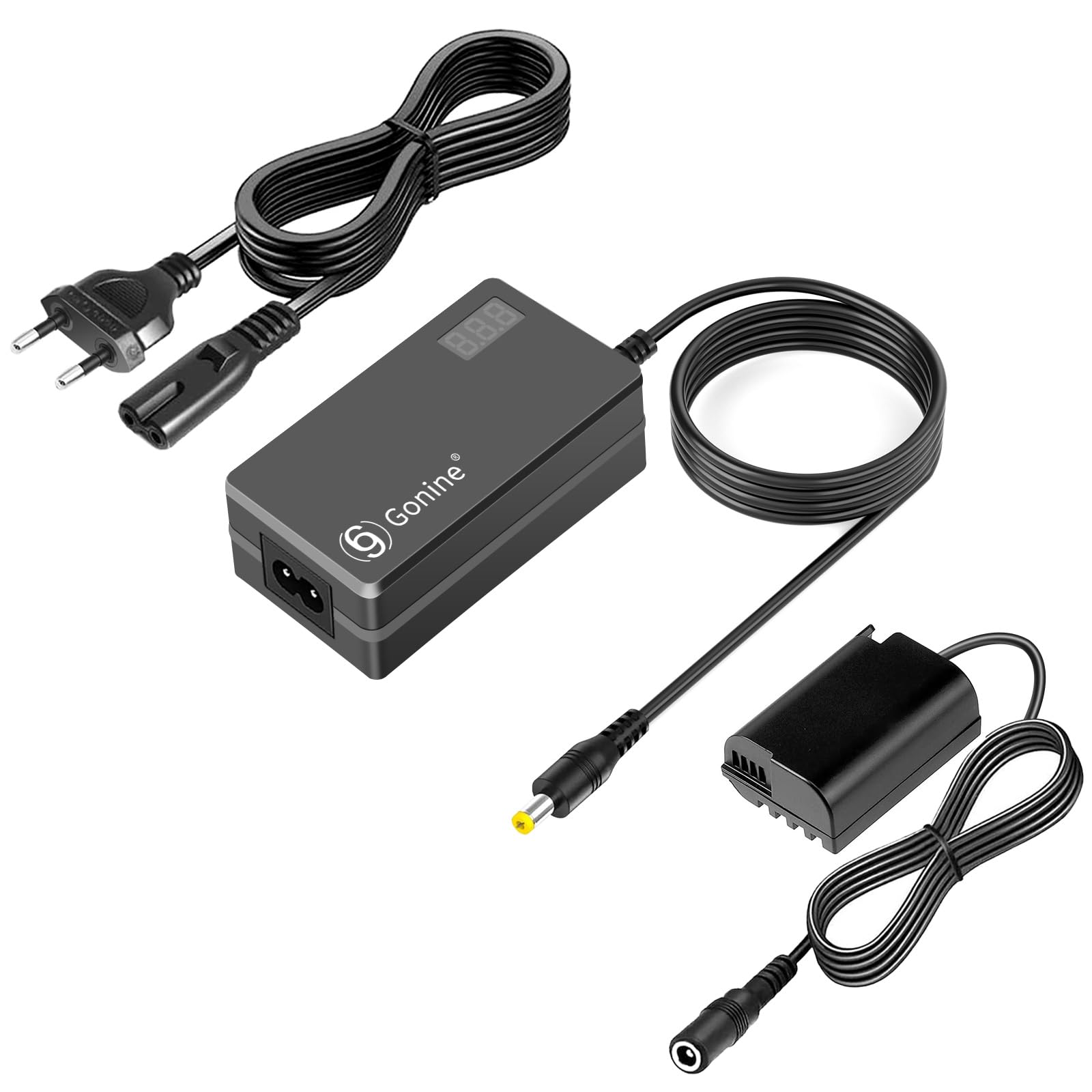 vhbw alimentatore compatibile con Panasonic Lumix DMC-GH4R fotocamera digitale + accoppiatore DC (sostituisce Panasonic) 2m
