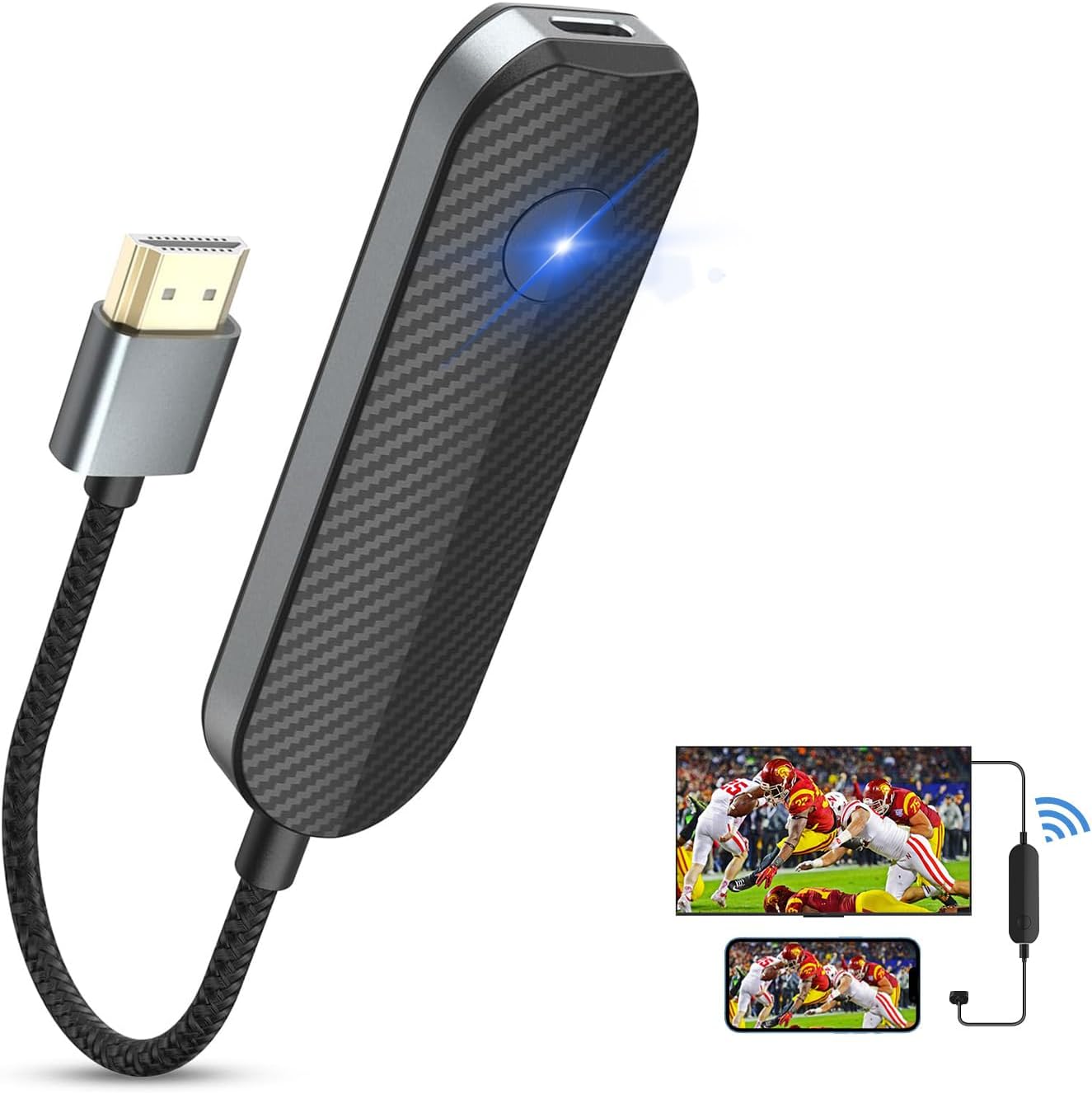 4K 1080P Wireless HDMI Display Adapter, WiFi Streaming Movies, Shows Receiver for i-Phone, i-Pad, Android, Tablet, Laptop, Window to HDTV/Monitor/Projector, Compatible Miracast, Air Play, DLNA 4K 1080P Wireless HDMI Display Adapter, WiFi Streaming Movies, Shows Receiver for i-Phone, i-Pad, Android, Tablet, Laptop, Window to HDTV/Monitor/Projector, Compatible Miracast, Air Play, DLNA