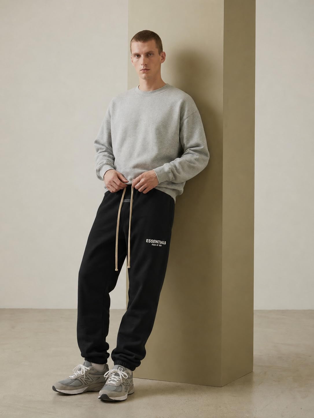 Men's Sweatpant Oversized Fit Elastic Waist Cotton Jogger Pants for Men Workout Running with Pockets