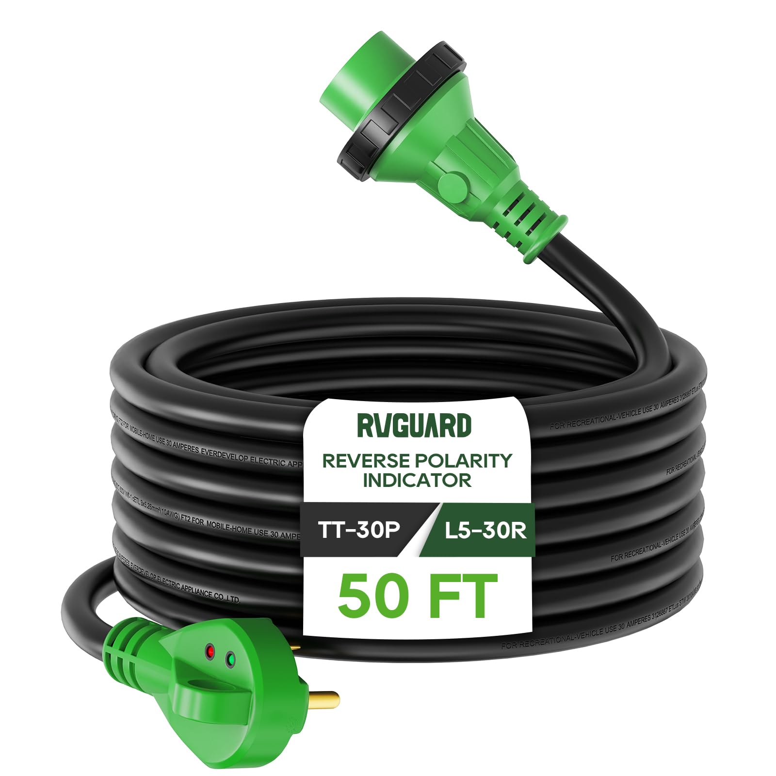 WlLD ADAPTER ブランケット サイン Amazon.com: RVGUARD 30 Amp 50 Foot RV Power Cord with Reverse