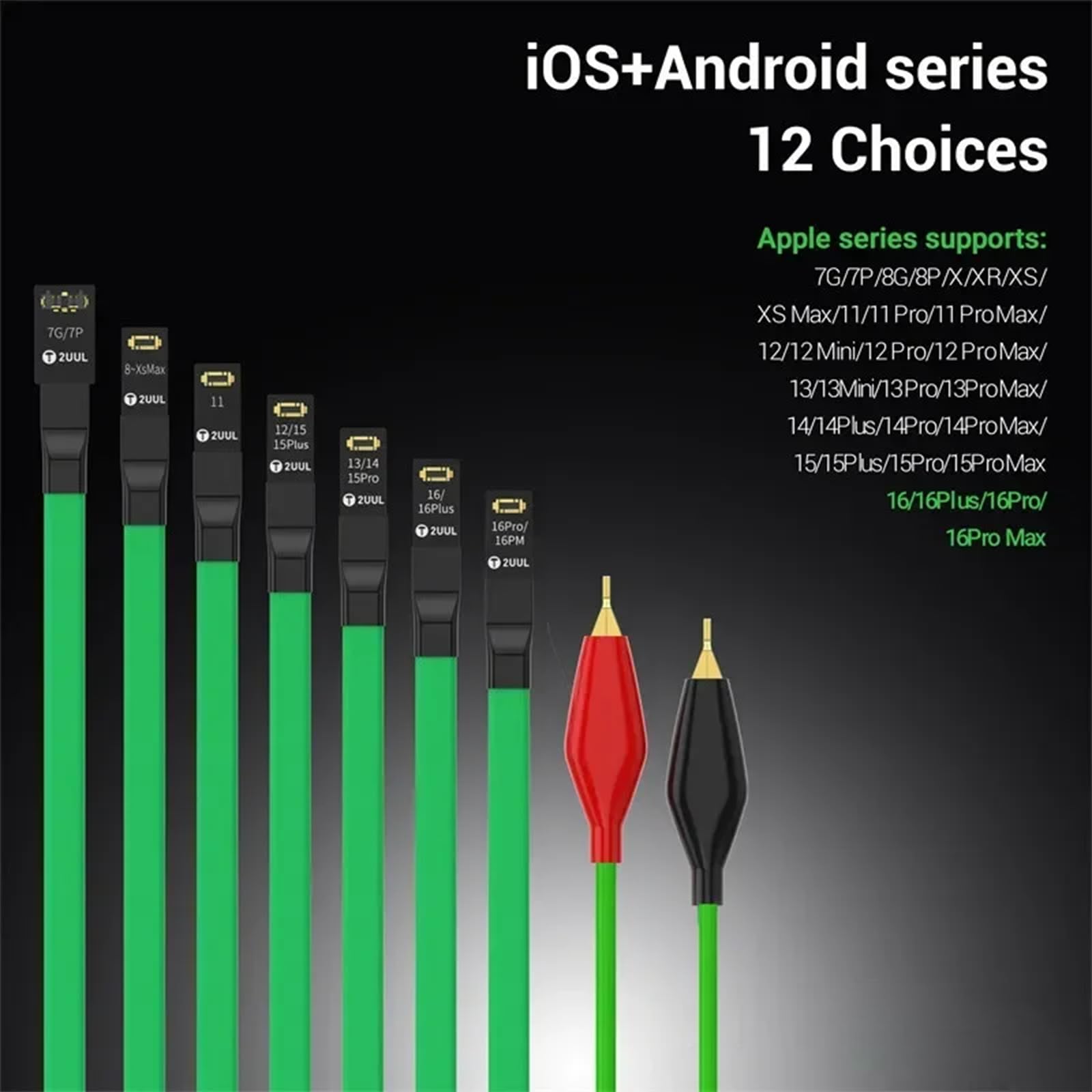 PW02 - Cable de arranque de datos para teléfono móvil, con 3 interfaces tipo C, detección eficiente para iPhone 7-16 Pro Max, herramientas de prueba de reparación de Android