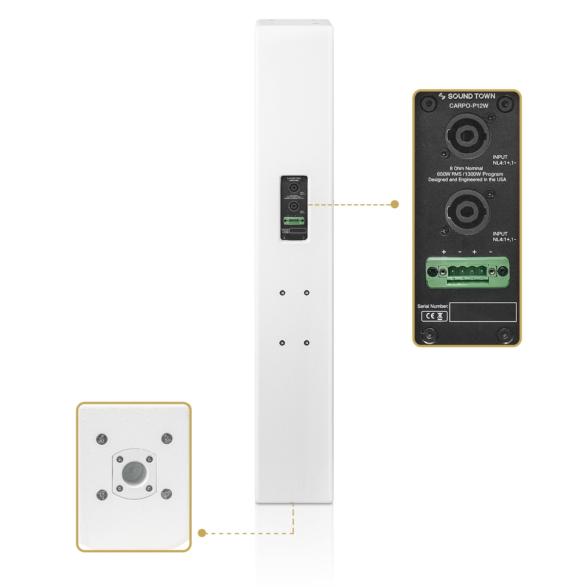 Amazon.com: Sound Town High-Power 1300W Passive Column Line Array