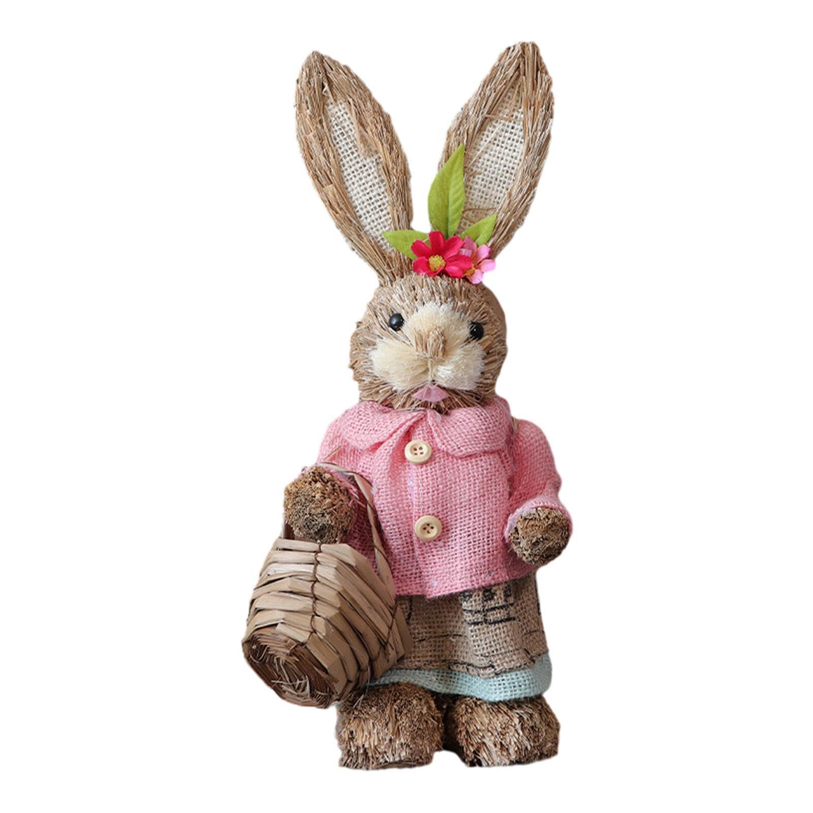 KIXZSAZ Garden Statue Lawn Porch Landscape Delightful Bunny Figurine Turns Garden Into Festive Wonderland Exquisite Workmanship Easter Bunny Figurine Gift Farmhouse Patio Yard