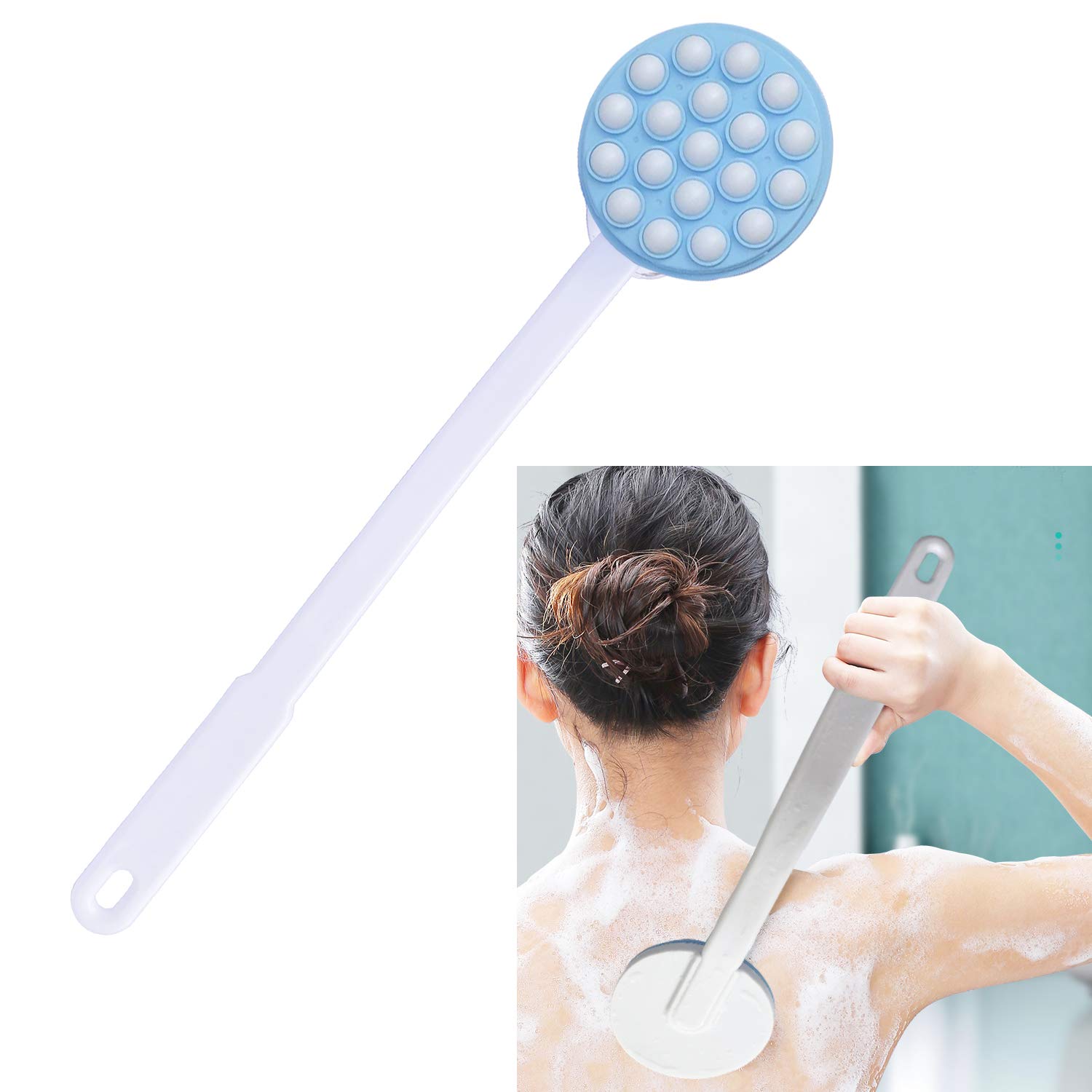 Long Handled Shower Brush, Bath Massaging Tool, Body Back Leg Massage Beads Bath Brush Scrub Shower Massager