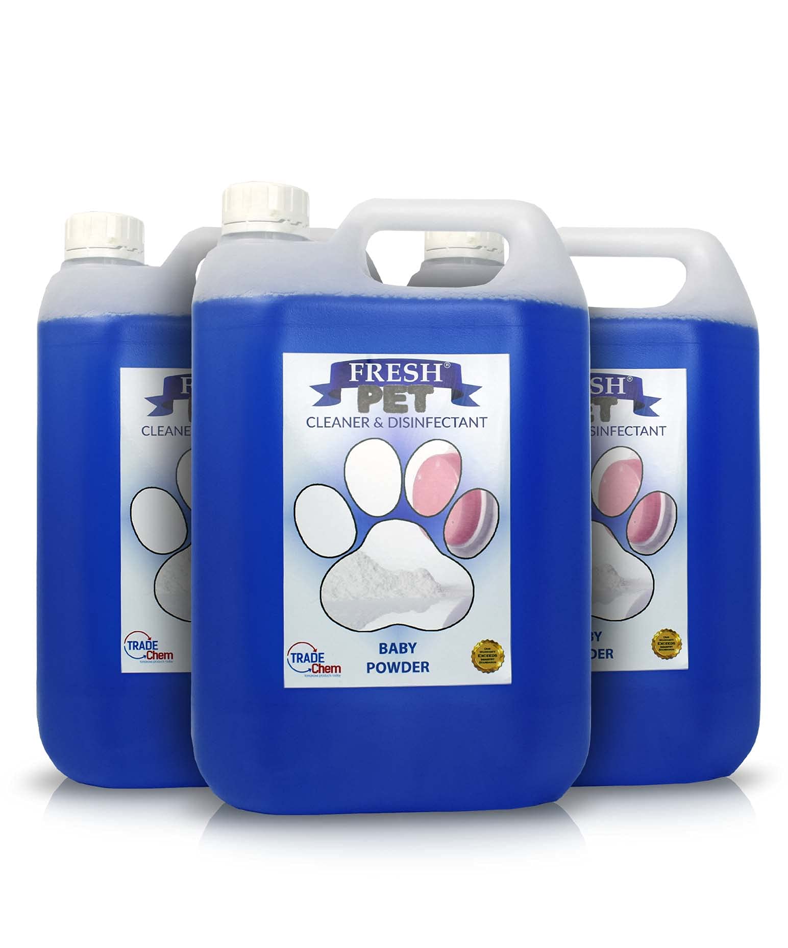 FRESH PET CLEANER DISINFECTANT KENNEL/CATTERY PRE FILLED 5L x 3 (Baby Powder)