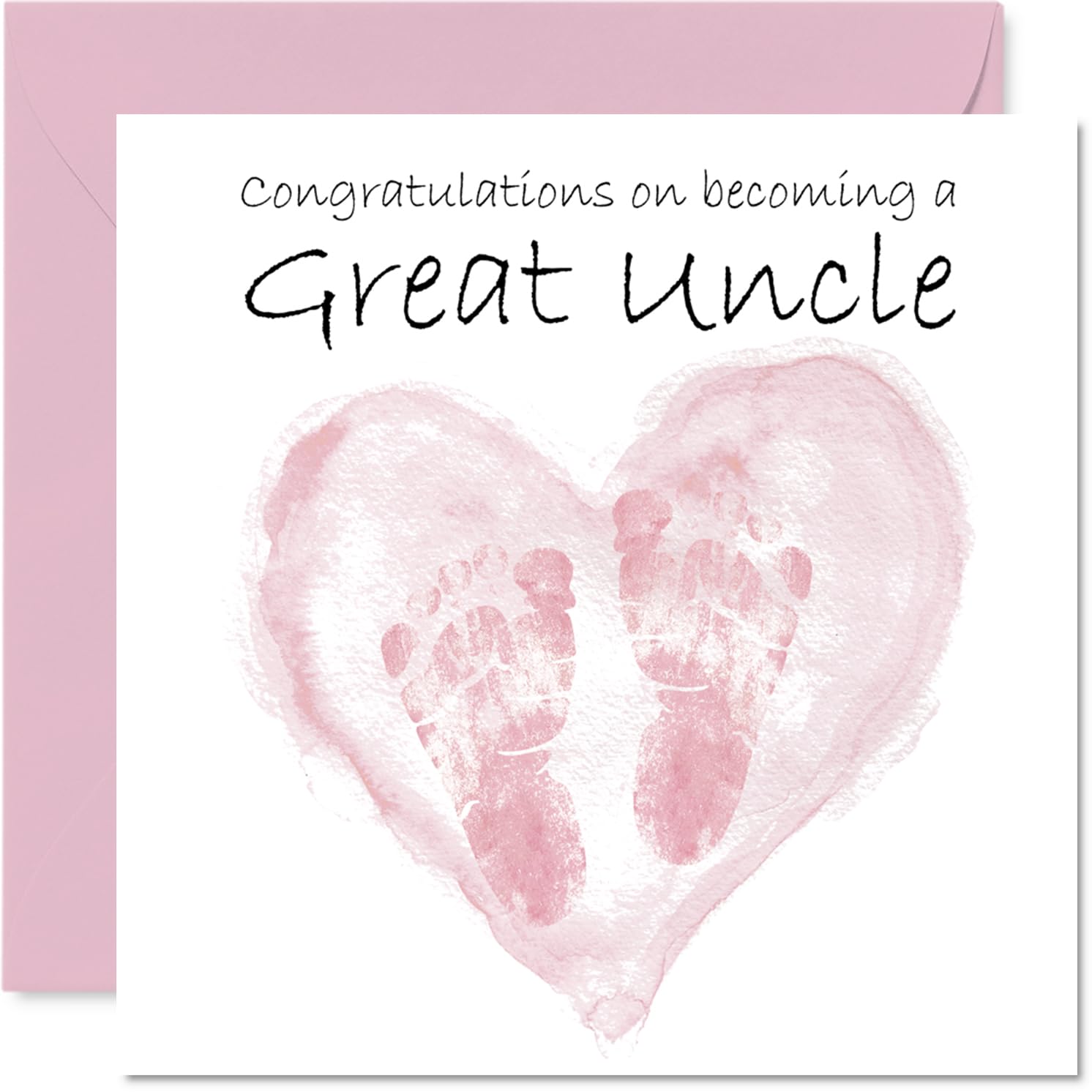 New Baby Girl Card for Great Uncle - Congrats Becoming - Well Done Congratulations Card for New Great Uncle, 145mm Welcome To The World Greeting Cards