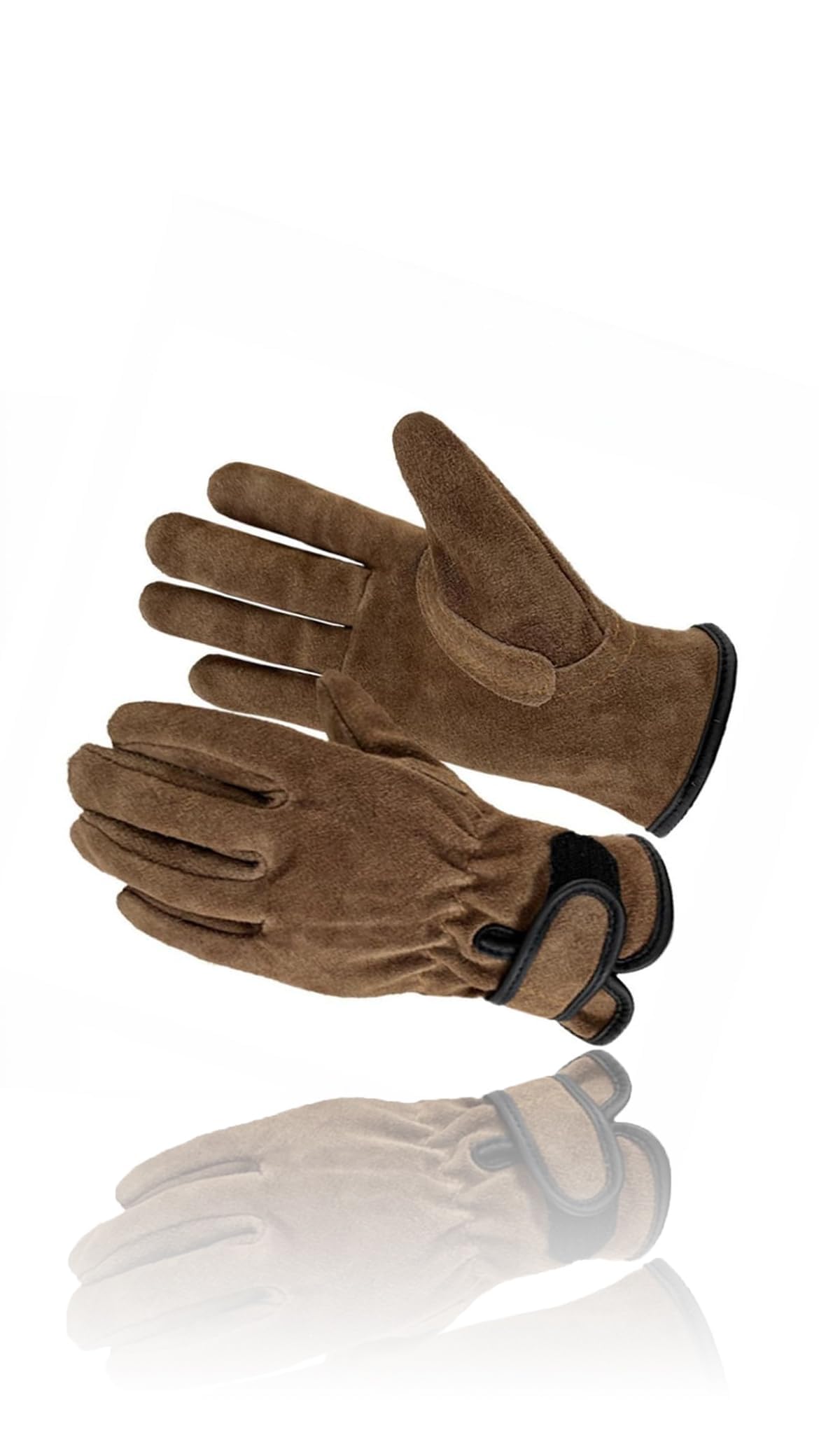 Durable Coffee-Grey Large Leather Work Gloves for Men & Women - for Gardening, Construction, Chainsaw Use, Farm & Ranch Tasks