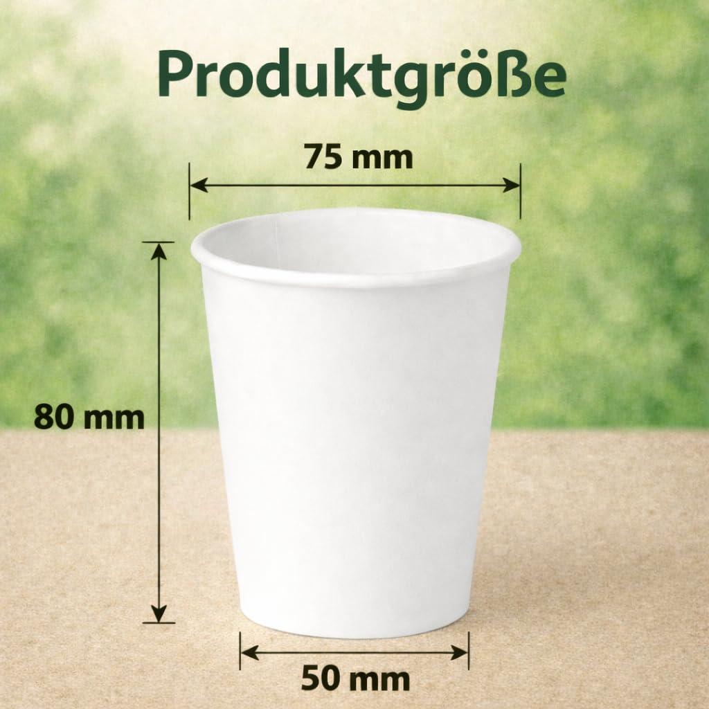 2.000 Stück Pappbecher Einwegbecher 200 ml – Papierbecher als Mundspülbecher für Zahnarzt, Arztpraxis, Krankenhaus & Pflege – Kaffeebecher Einweg, Kaffee Espresso Becher To Go, Pappbecher klein