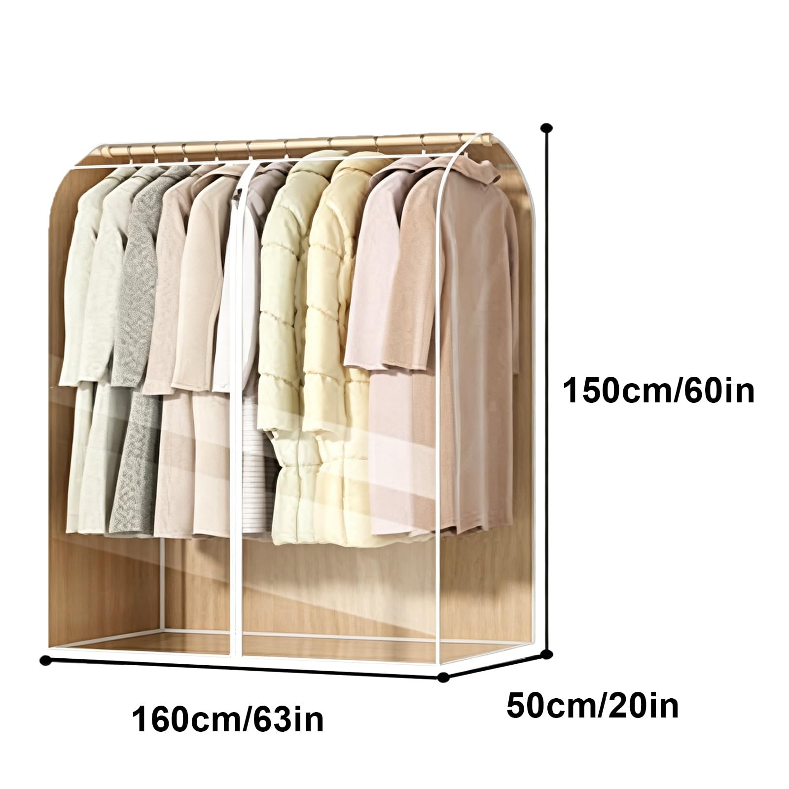 Fundas Ropa, Funda Ropa Armario de PEVA con Cremallera, Perfectas para Guardar Chaquetas, Faldas y Abrigos