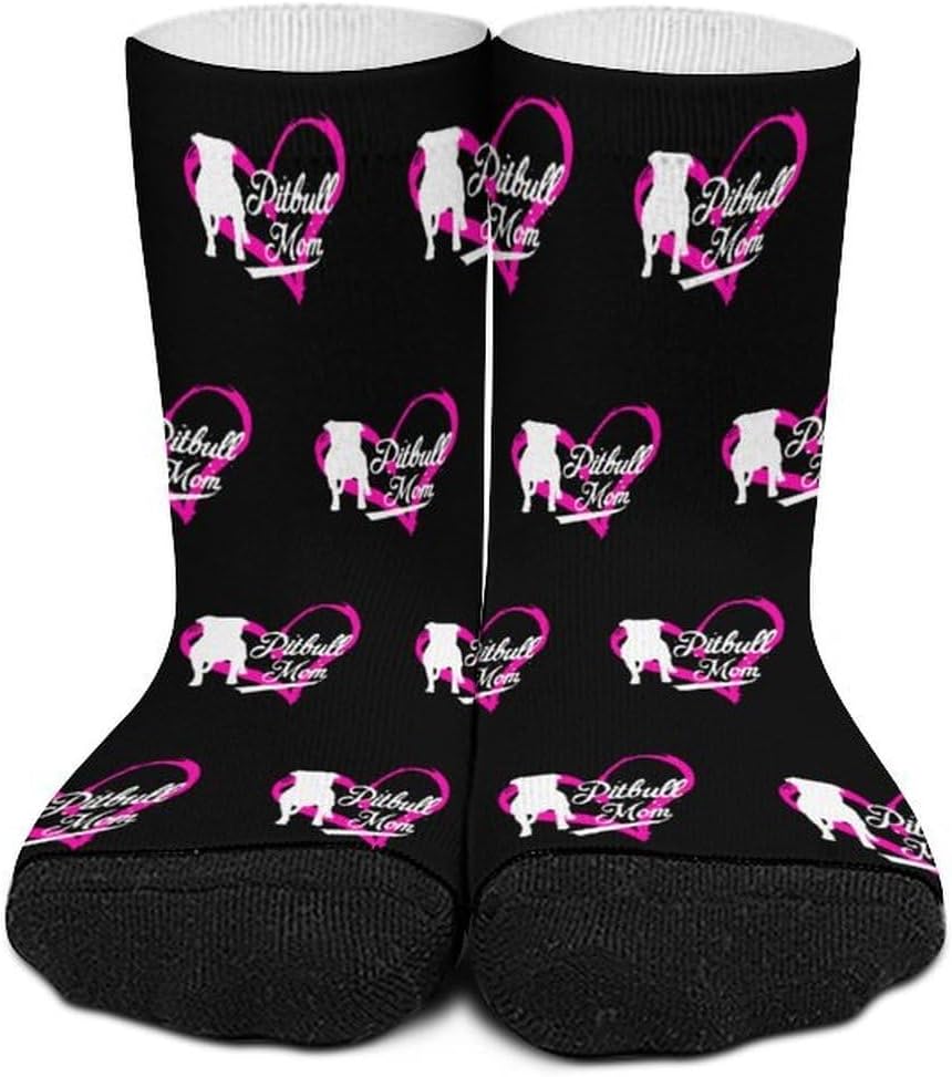 Proud Pitbulls-Mom Knee High Socks Athletic Long Stockings Sport Casual Crew Tube Sock Boot 30cm
