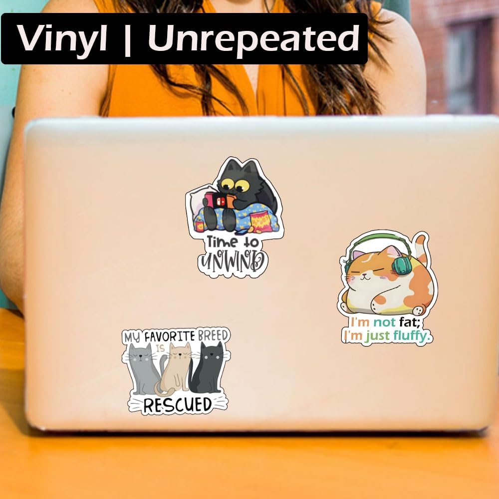 1step2dream Funny Cat Sayings Decals | Sarcastic Cat Stickers | Hilarious Funny Cat Memes | Positive Vinyl Stickers for Water Bottles, Planner, Scrapbook - Image 7