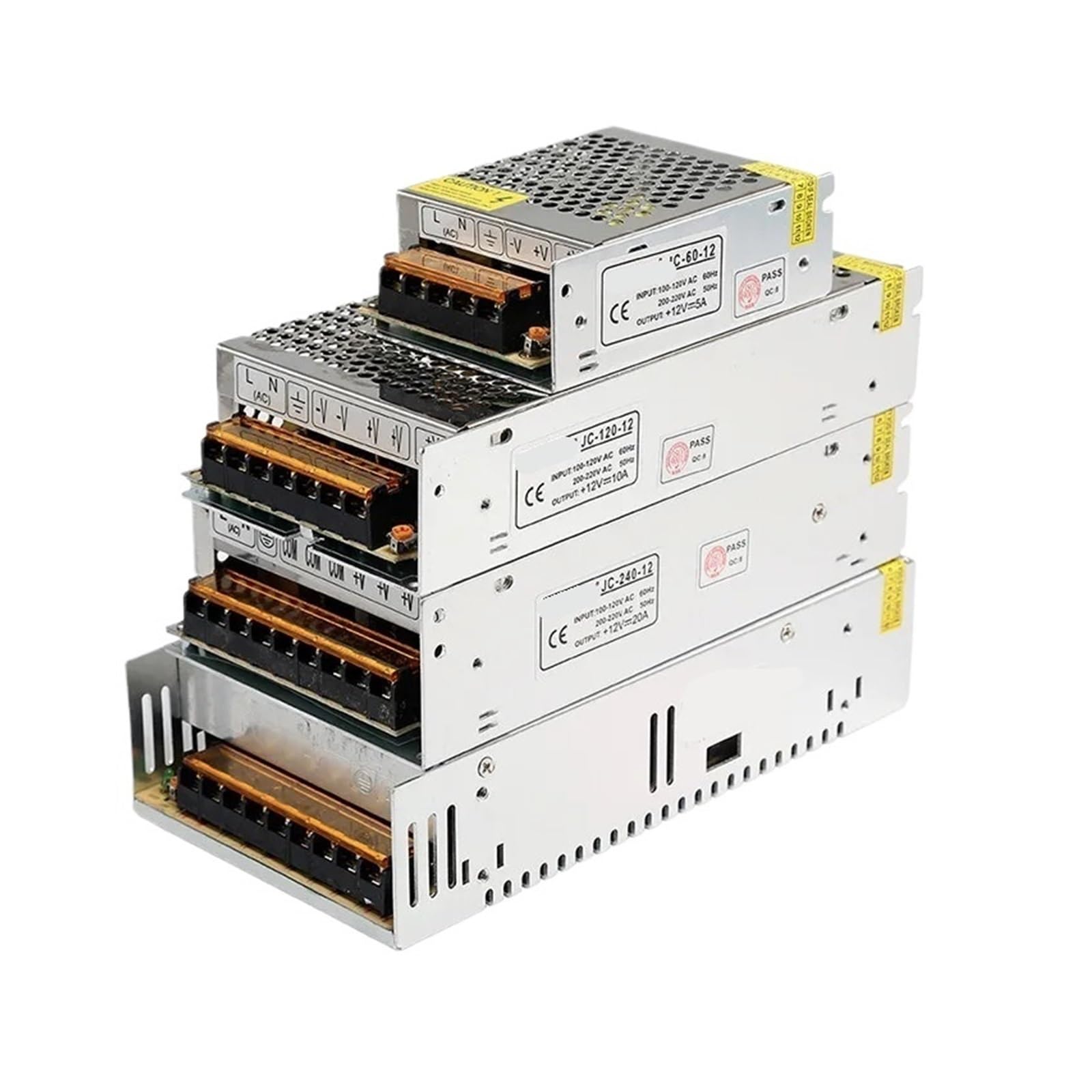 1 Uds. Transformador de iluminación de potencia LED AC110V 220V a DC 5V adaptador de corriente de conmutación de tira de luz LED(12A)