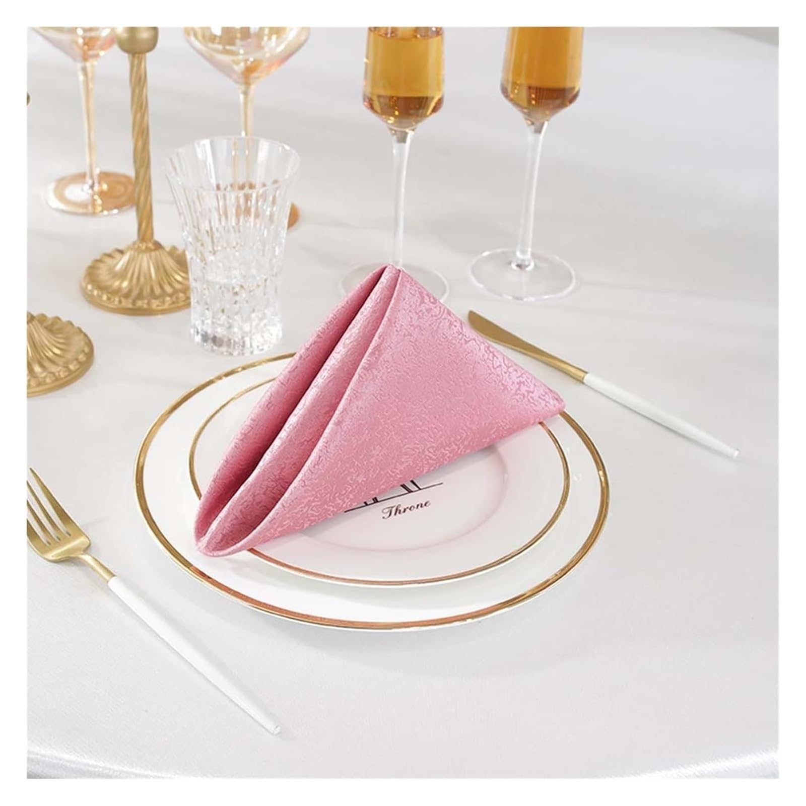 Cotton Table Napkins, Multicolor ester Jacquard 10-Pack 45x45cm Reusable Dinner Napkin(Type 25)