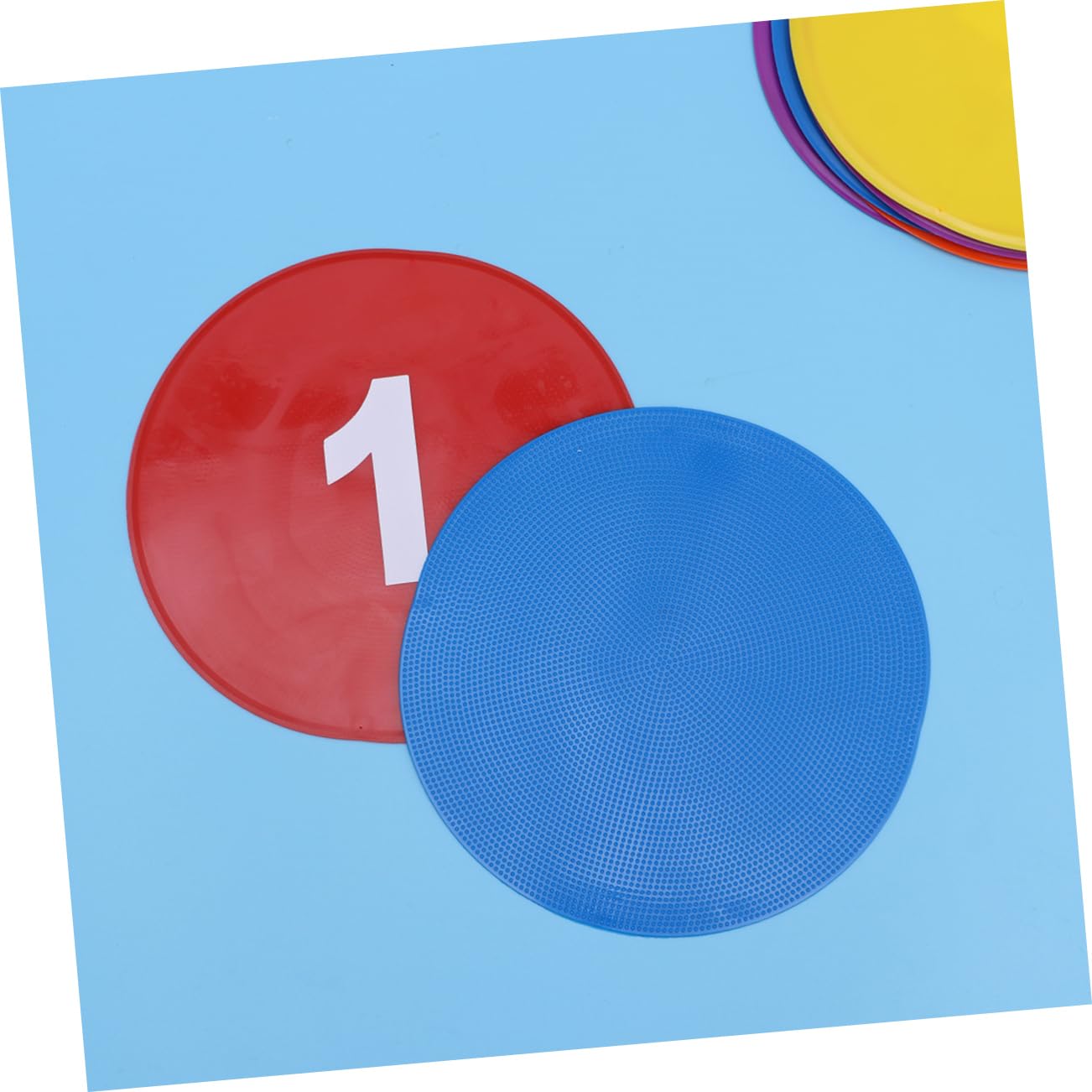 Healeved Marqueurs Plats Numérotés 11 Pièces Polyvinyle 23 Cm Différentes Couleurs Disques d'Entraînement pour -Ball Hockey