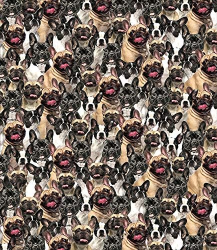 Miniatura 3 de BlessLiving Manta mullida de perros para niños y adultos, manta de vellón reversible con patrón de animales (bulldog francés, individual, 60 x 80