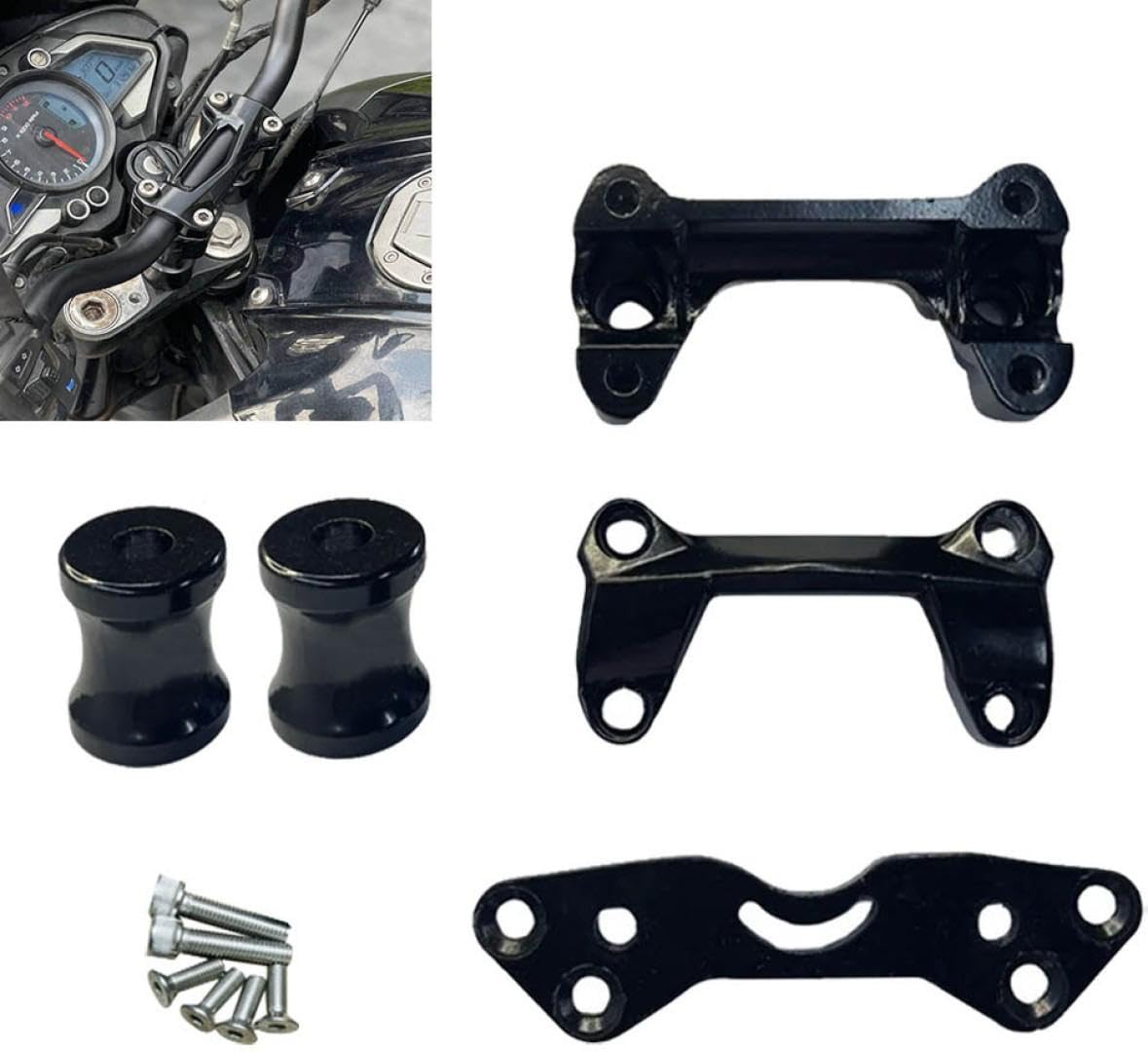 Pulsar NS200 Complete Handle Bar Conversion Kit Direct Fitting Black-image-48