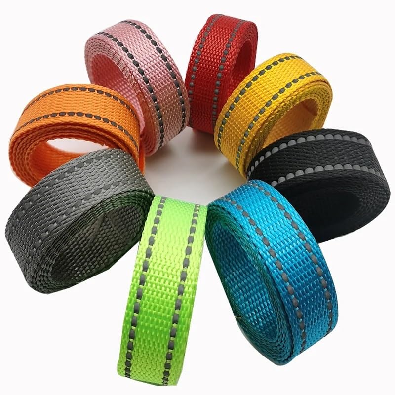 Cinta Reflectante para Coser, Tiras de Cinta de Tela Reflectante Poliéster 15mm x 45m x 1mm Multicolor(Lake Blue 15mm)