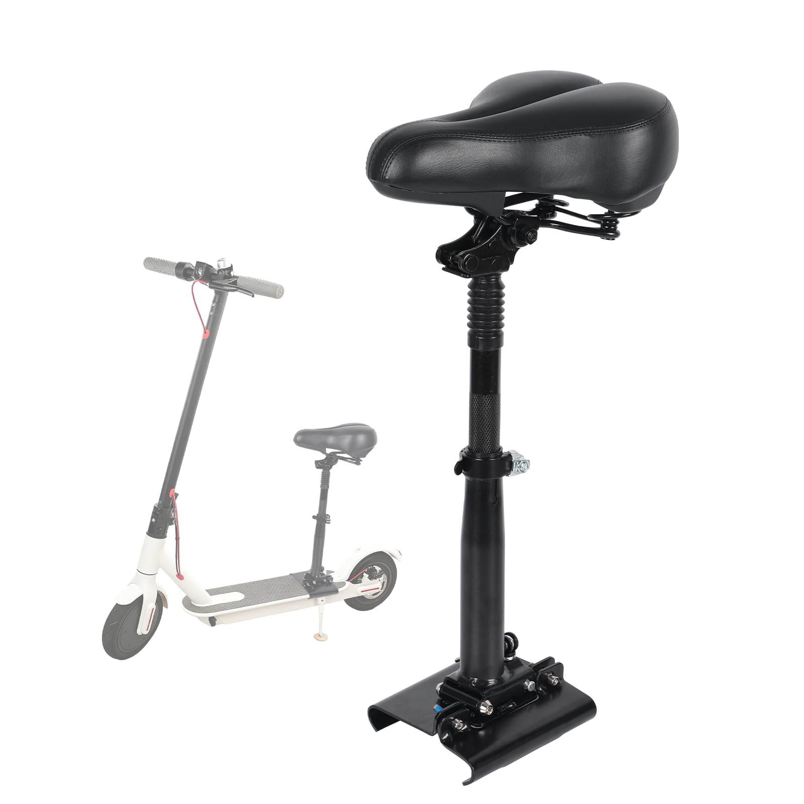 Asiento de scooter eléctrico para 13 cm - 19 cm bordes curvos, asiento universal para scooter con ajuste de altura de 40 – 58 cm, asiento plegable, asiento de scooter eléctrico, accesorio de repuesto