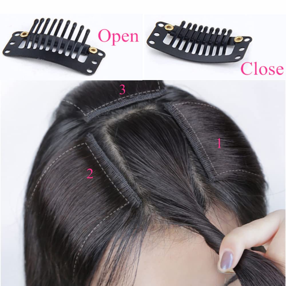Amazon.com : 2pcs 100% Human Hair Short Thick Hairpieces  display picture 1
