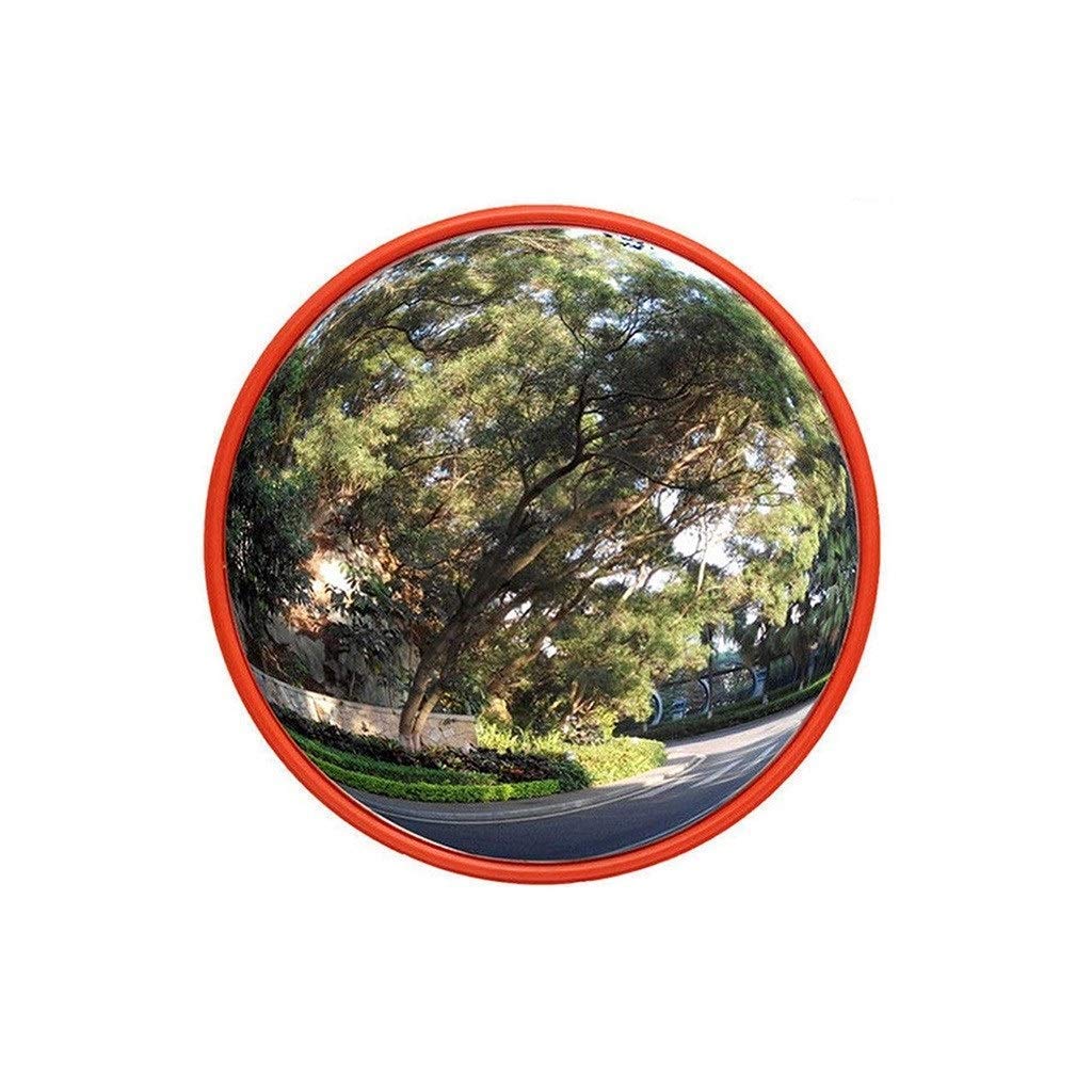 Miroir convexe de 30 cm rouge rond incassable intérieur et extérieur