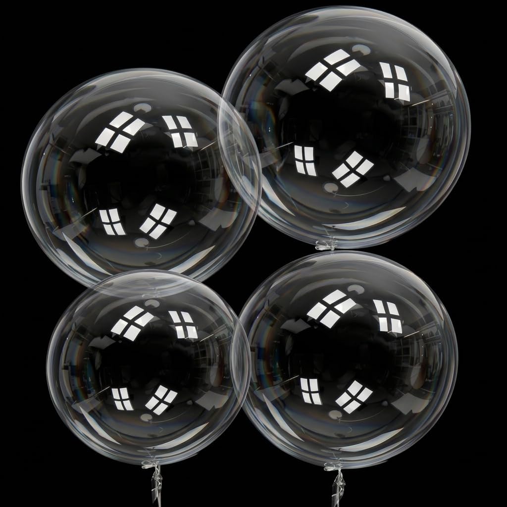 100Pcs Bobo Balloons, Different Size 10/18/20/24 inch Clear Balloons for Stuffing Bubble Transparente balloon for Baby Showers Valentine's Day Wedding Christmas Birthday Party Decorations