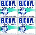 x4 Eucryl Smokers Tooth Powder Freshmint Flavour 50g