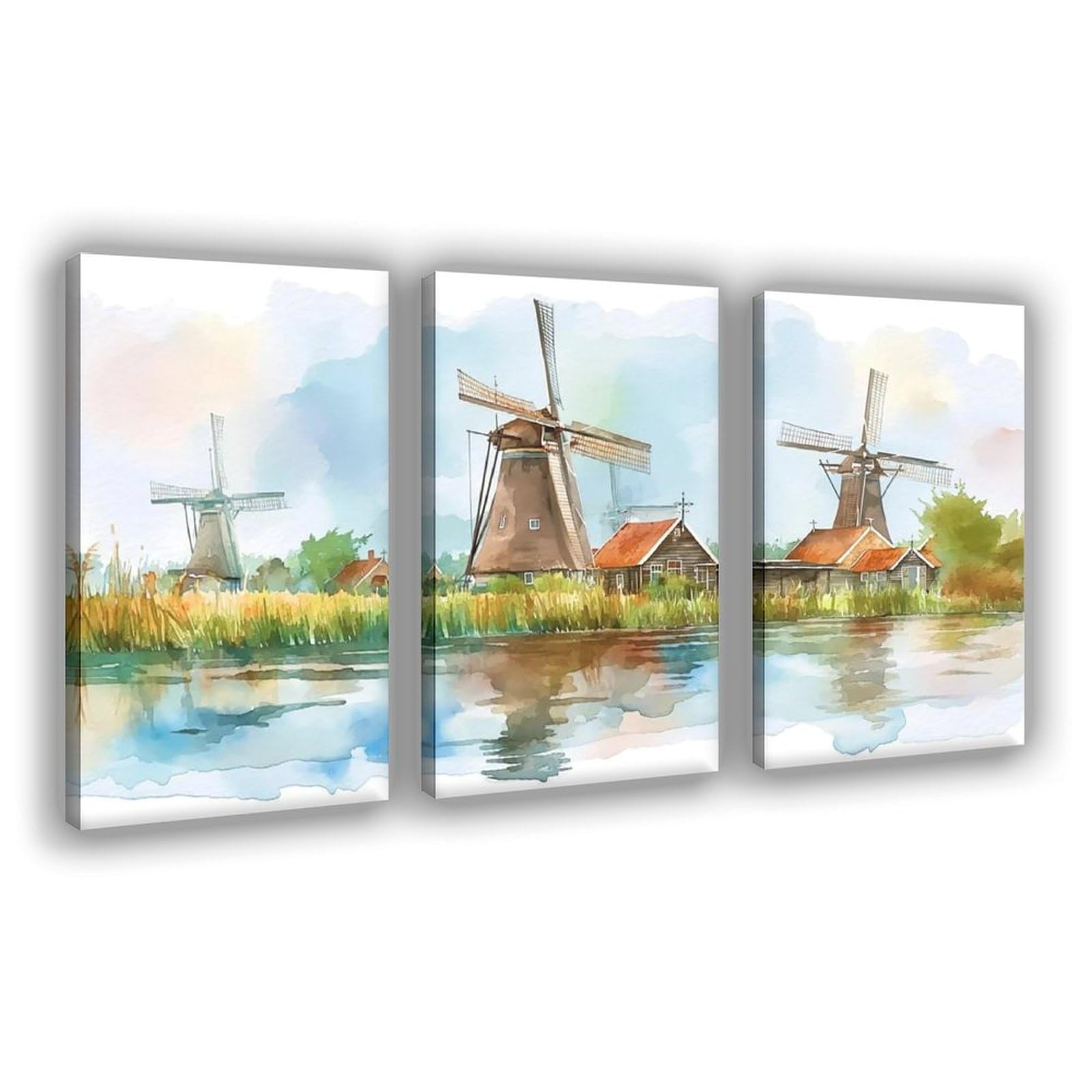 Dutch Countryside Scenery Poster Retro Poster Metal Tin Sign Chic Art Retro Iron Painting Bar People Cave Cafe Family Garage Poster Wall Decoration 12"L X 18"W