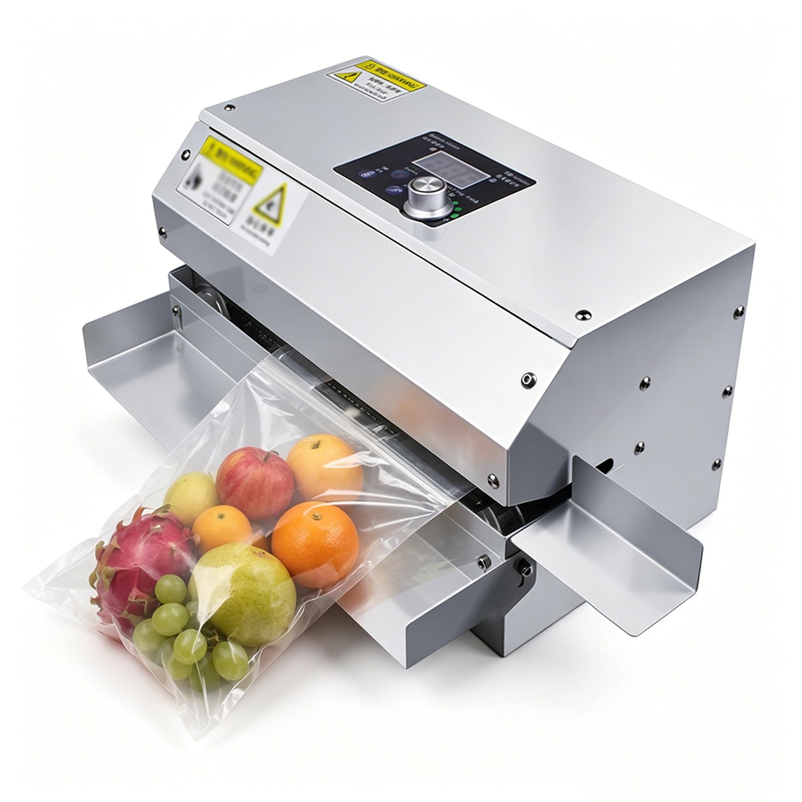 YXYLJOZ 300W Thermal Heat Sealer, Commercial Continuous Bag Sealer with Date Printing, Adjustable Settings for Dry Goods, Powder & Cookie Plastic Bags