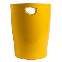Exacompta – Rif. 45308D – 1 cestino per carta con manici ECOBIN BeeBlue in PP – Grande Capacità 15 Litri – Dimensioni 26,3 x 26,3 x 33,5 cm – per ufficio o casa – Colore zafferano