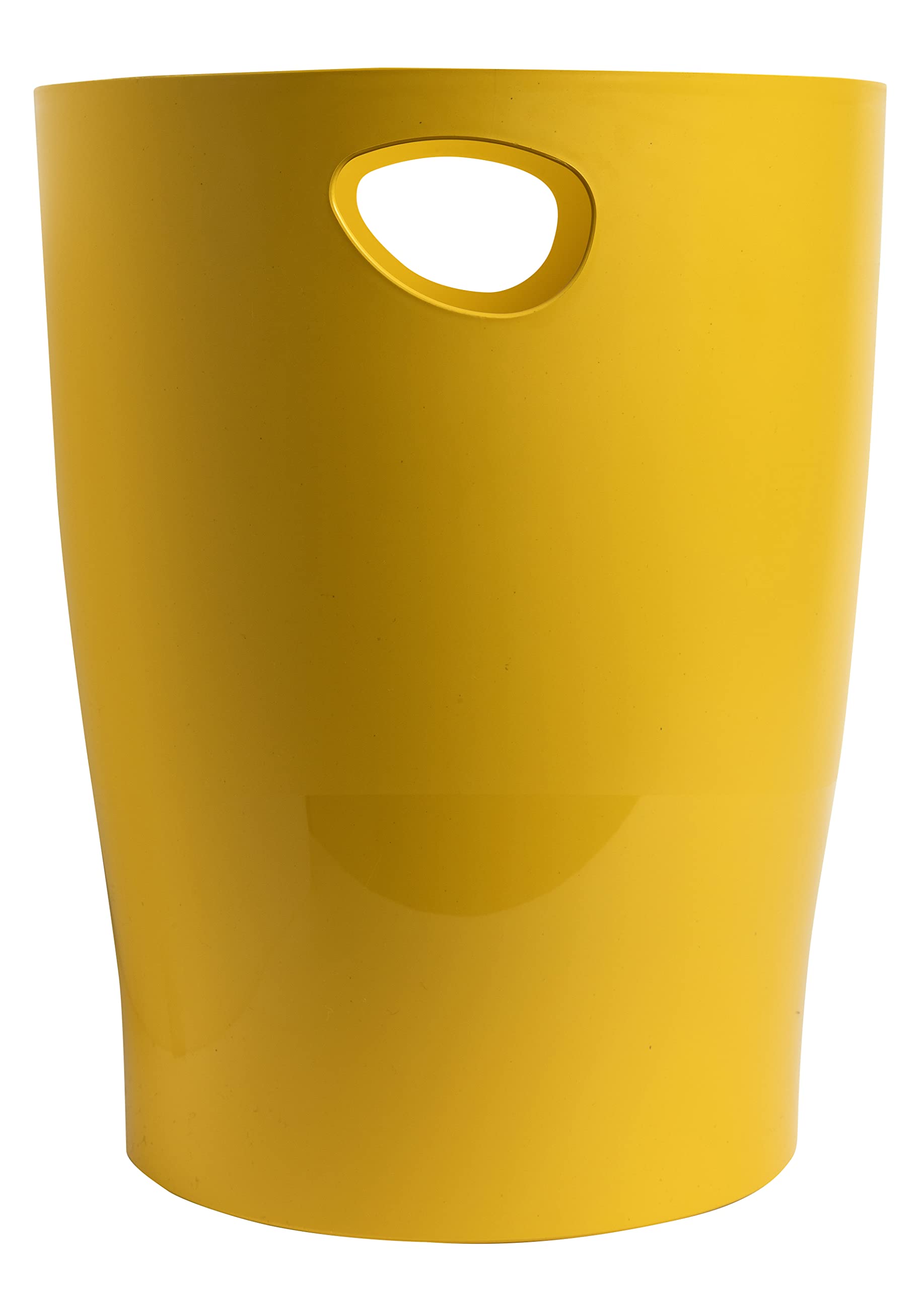 ExacomptaRef. 45308D - 1 Waste Paper Basket with ECOBIN BeeBlue Handles in PP - Large Capacity 15 liters - Dimensions 26.3 x 26.3 x 33.5 cm - for Office or Home - Saffron Color