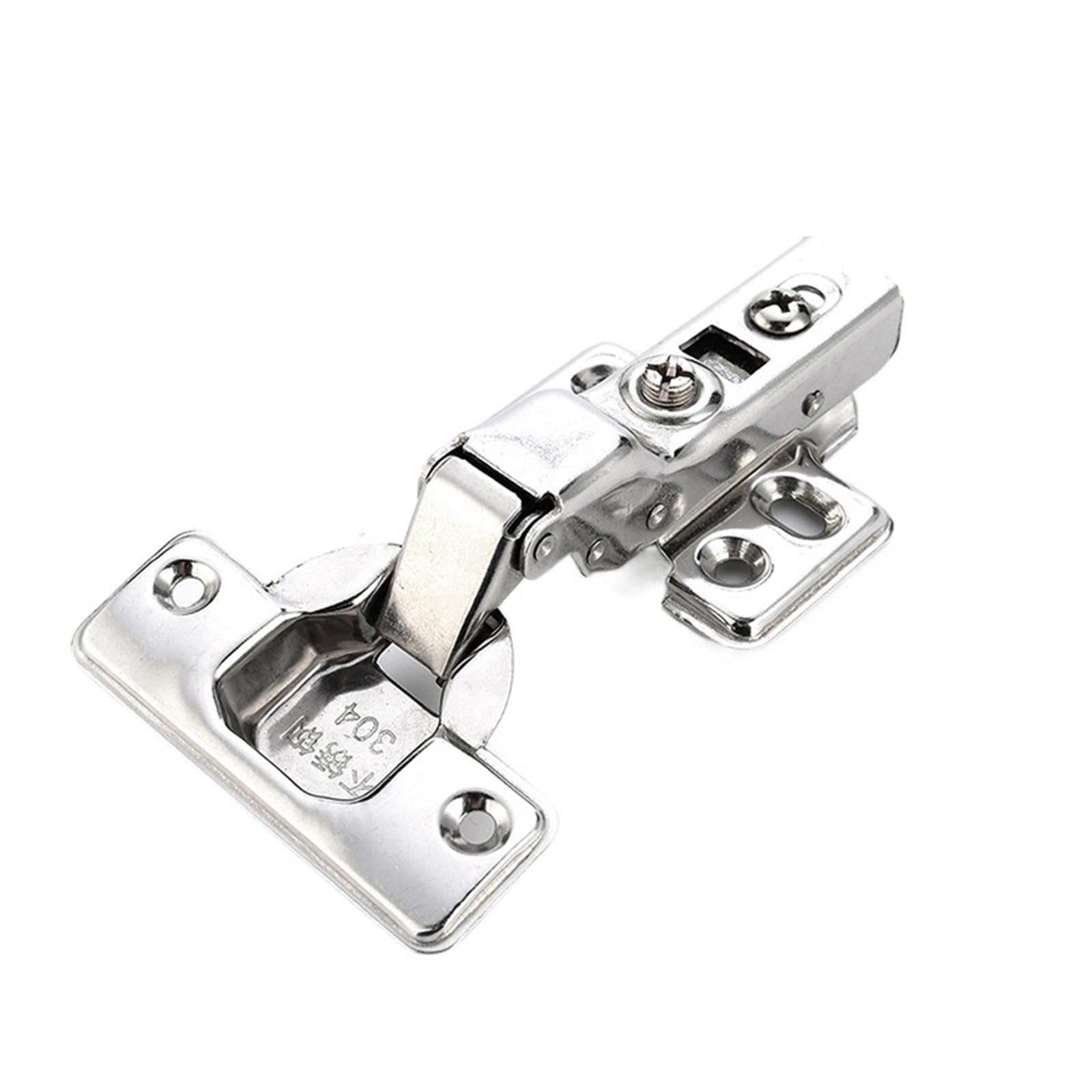 Nvsfzgiyg Half Overlay Hinge Stainless Steel Door Hydraulic Hinges Damper Buffer Soft Close For Cabinet Cupboard Furniture Hardware 1Pcs(Half Overlay)