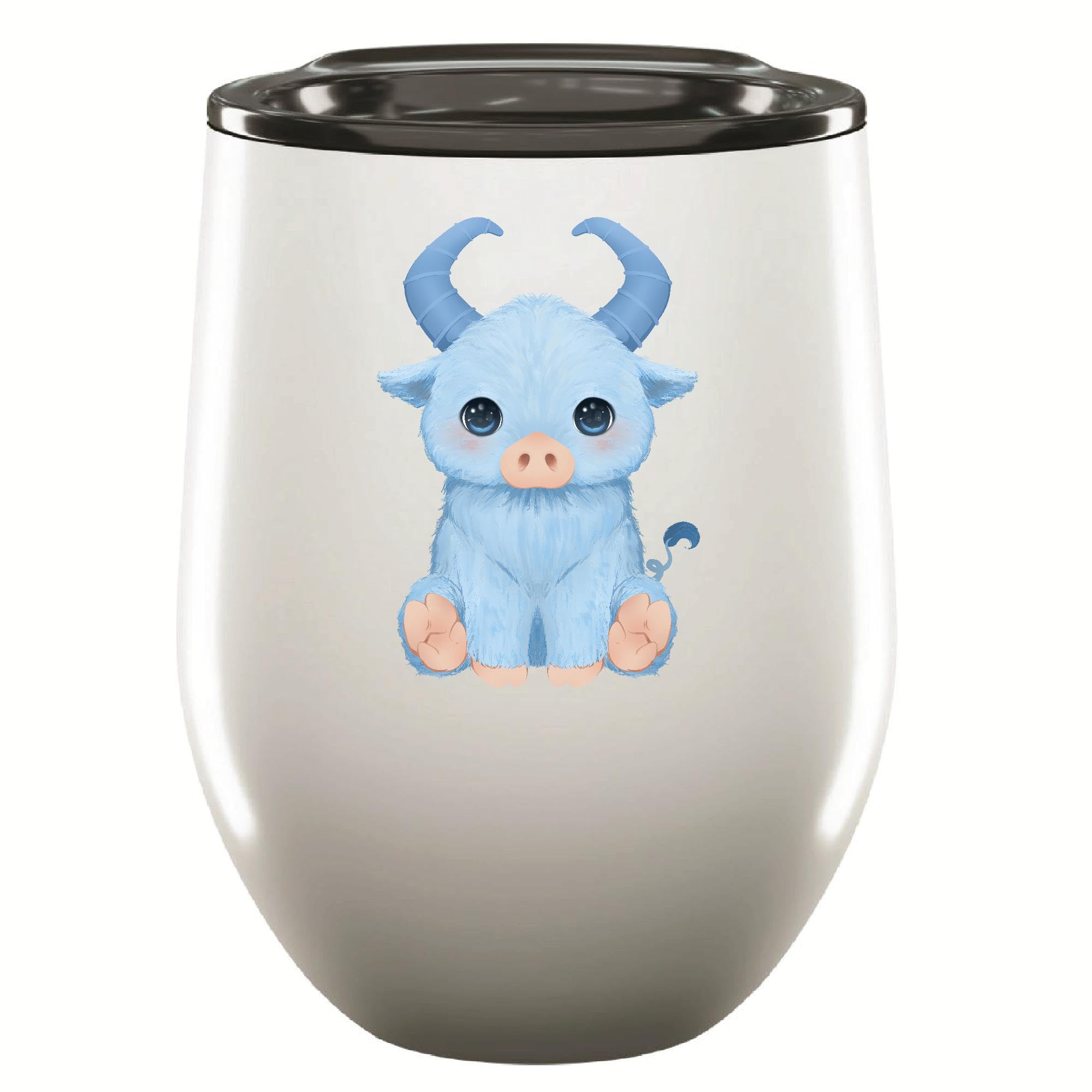 Adorable Blue Creature Gift for Ultrapet Lovers 12oz Wine Tumbler