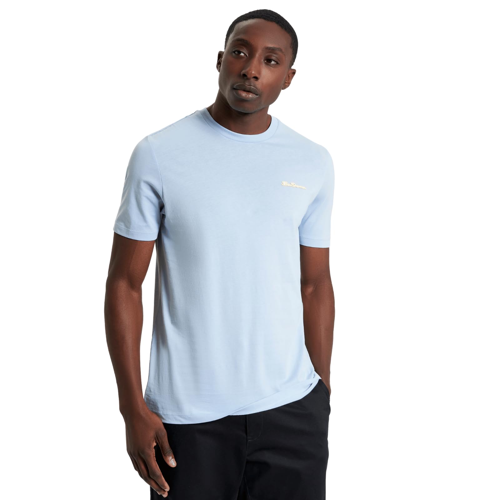 Ben Sherman Men's Pale Blue Signature Crew Neck T-Shirt For In 2XL