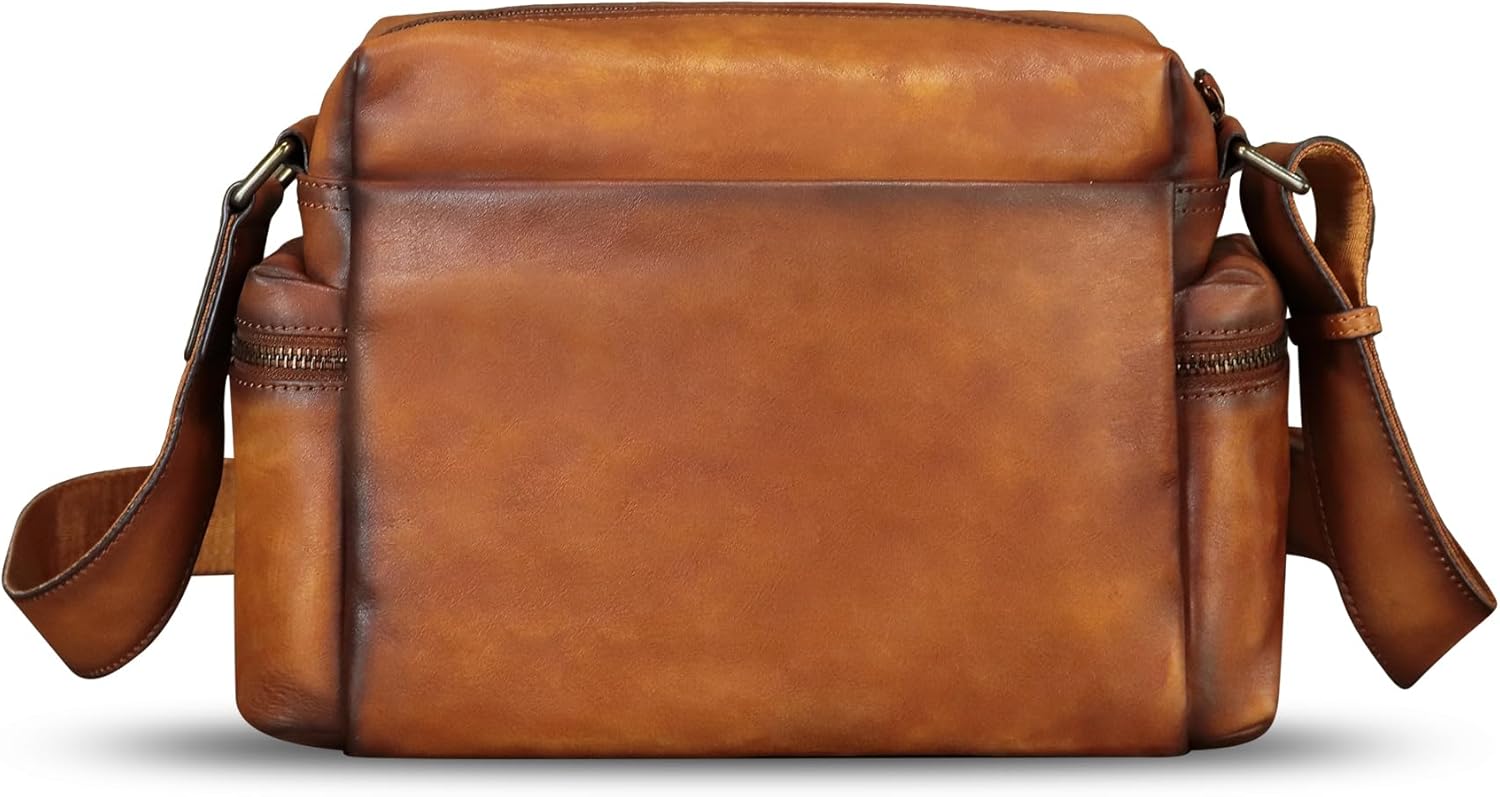 IVTG Genuine Leather Purse and Messenger Bag for Men Fashion Leather Shoulder Bag Briefcase Satchel Crossbody Bags Strap - Image 3