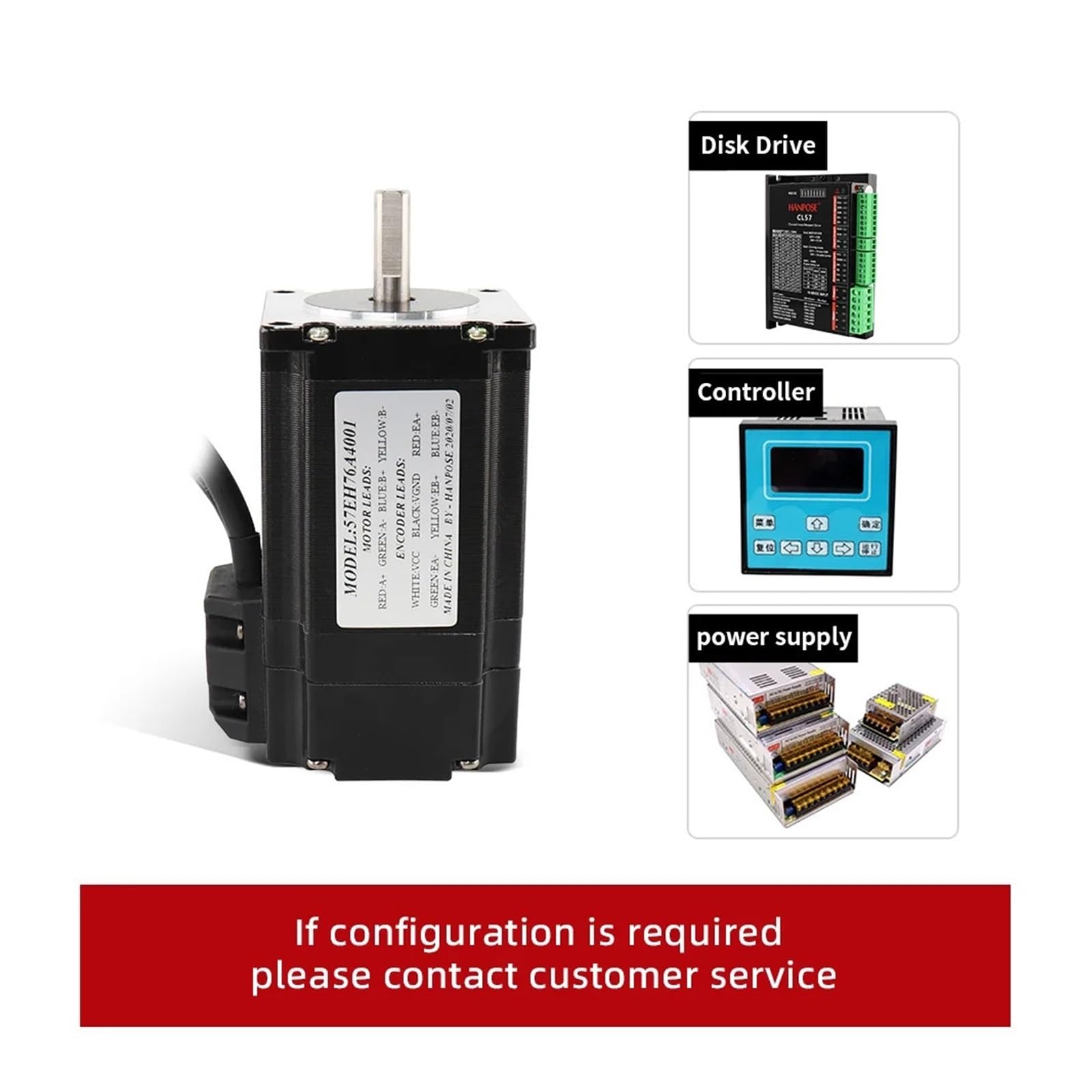 Schrittmotor-Treiber Hybrid-Schritt-Servomotor NEMA 23 4A 2,2 Nm Schrittmotor 57EH76A4001 + CL57 Closed-Loop-Servotreiber-CNC-Controller-Kit(57EH76-CL57 sets)