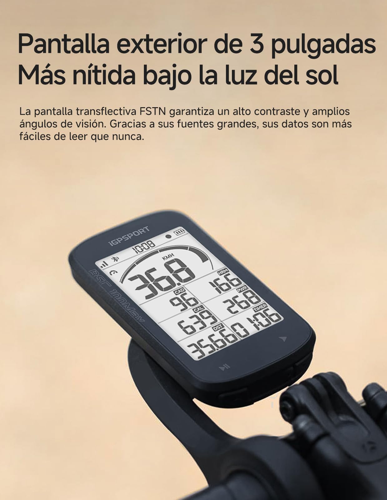 iGPSPORT BSC100MAX GPS Bicicleta, Pantalla 3" Grande, Inicio/Pausa Automático, 40h Autonomía, Datos Personalizables, Impermeable IPX7