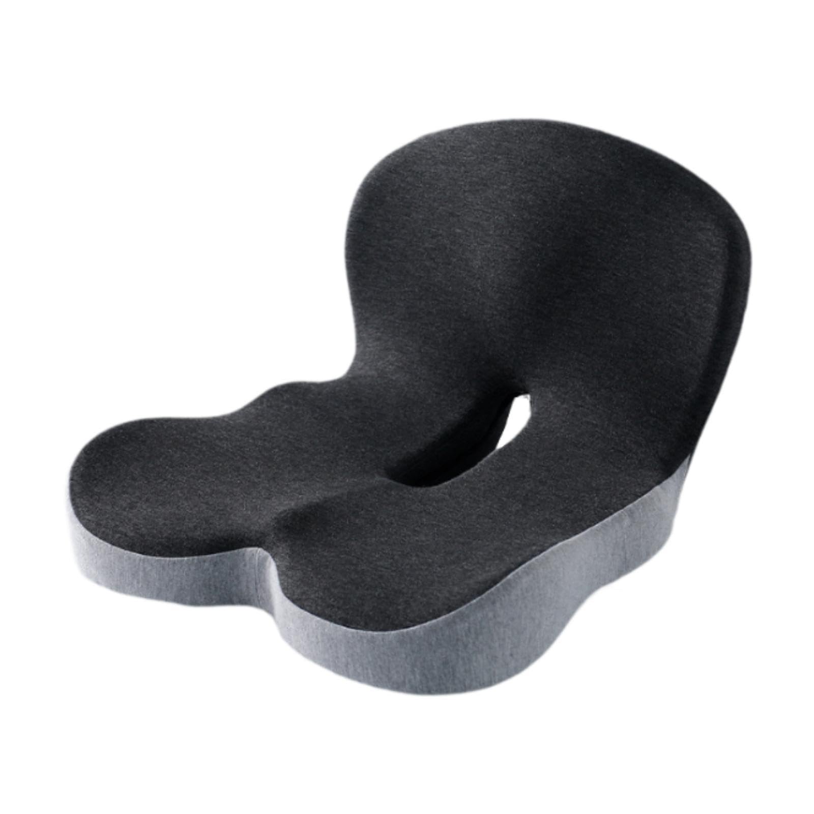 Cuscino Seduta Memory Foam Cuscino Ergonomico Schienale Pad Antiscivolo Copertura Lavabile Traspirante Adatto per Studio Lavoratori, Grigio Scuro Grigio Scuro