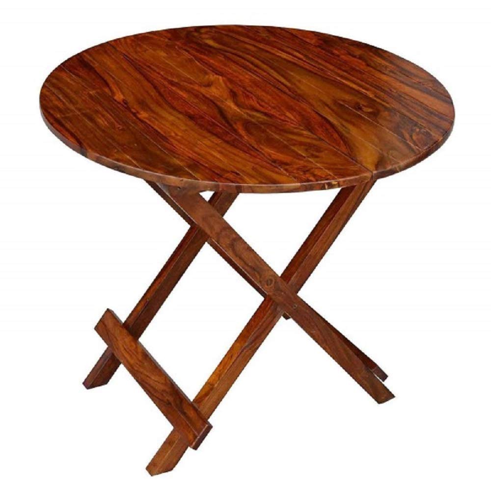 MAMTA DECORATION Coffee Table Patio Garden and Outdoor Furniture Round Top Folding Table - Brown, Design 2, Standard (MD-TB-03-BR)-picture-18