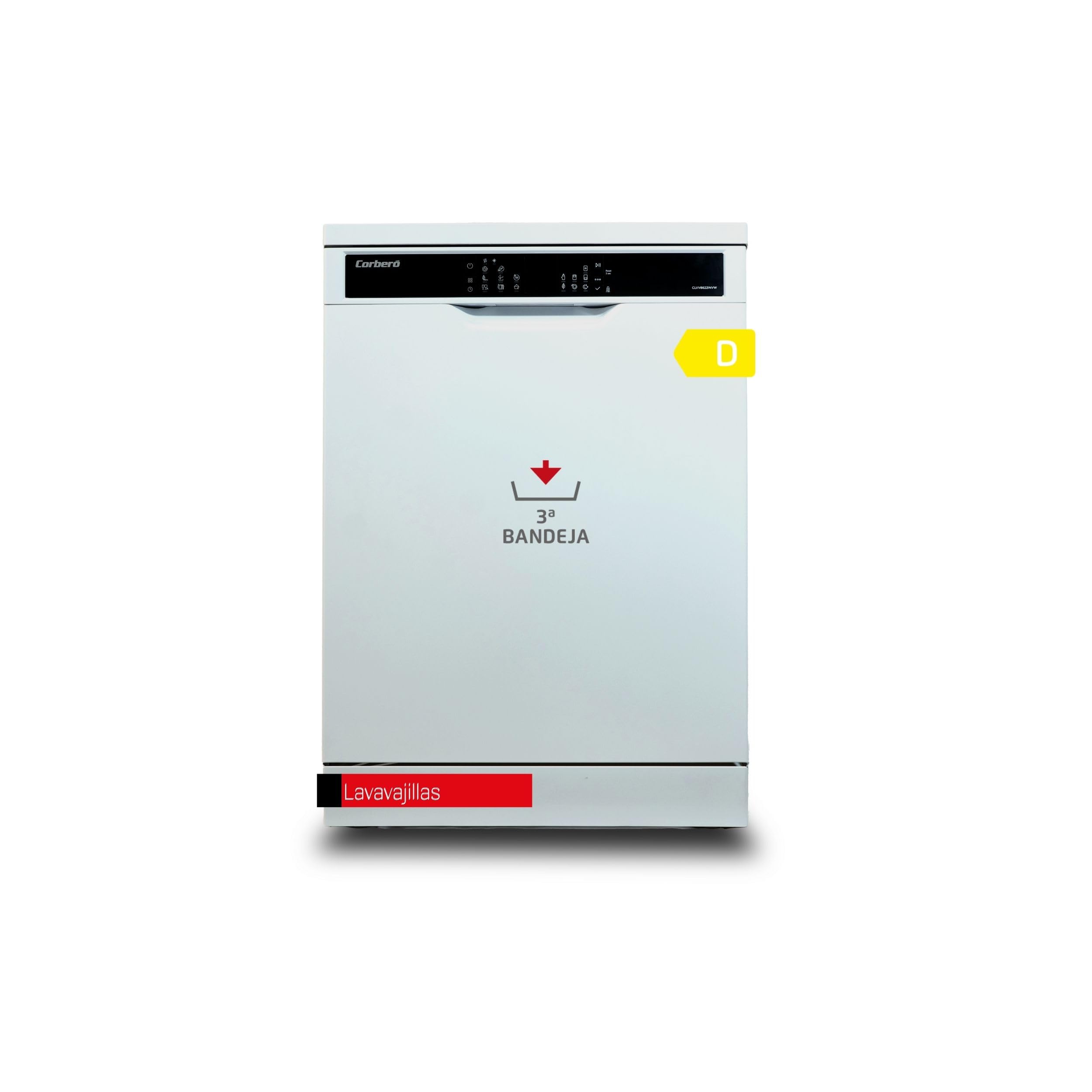 Front view of the Corberó CLVV8622INVW white dishwasher