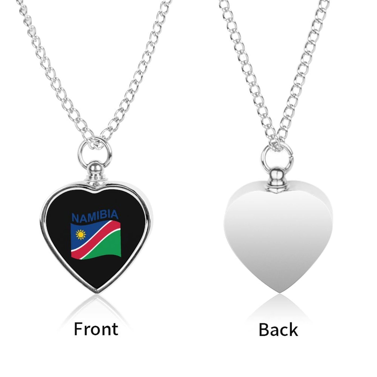 Flag of Namibia Small Ashes Necklace for Dog/Cat Heart Keepsake Pendant Cremation Jewelry